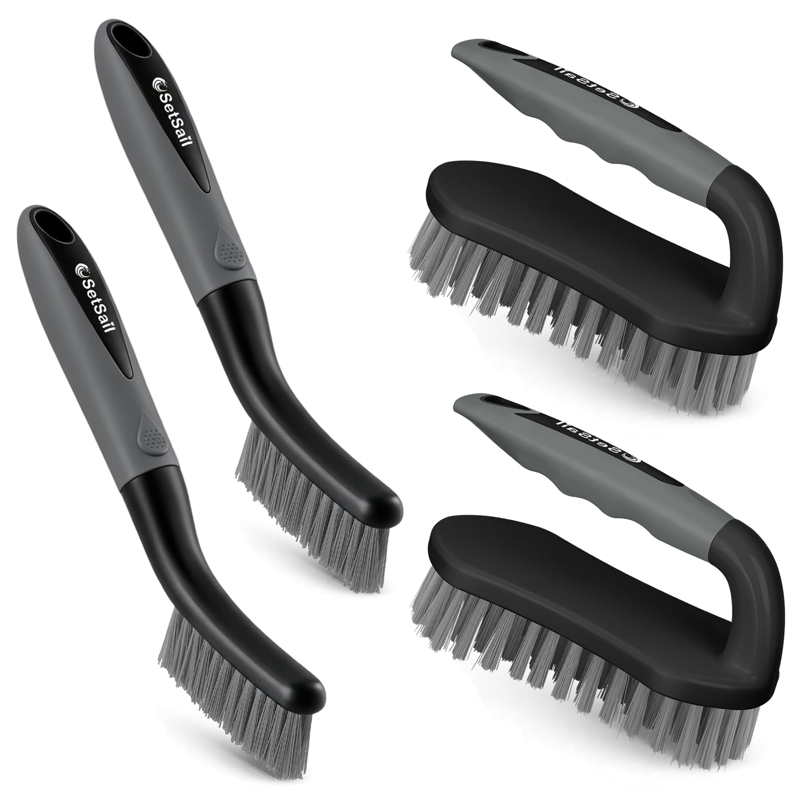 Scrub Brush Stiff Bristle Cleaning Scrubber (4 Count)