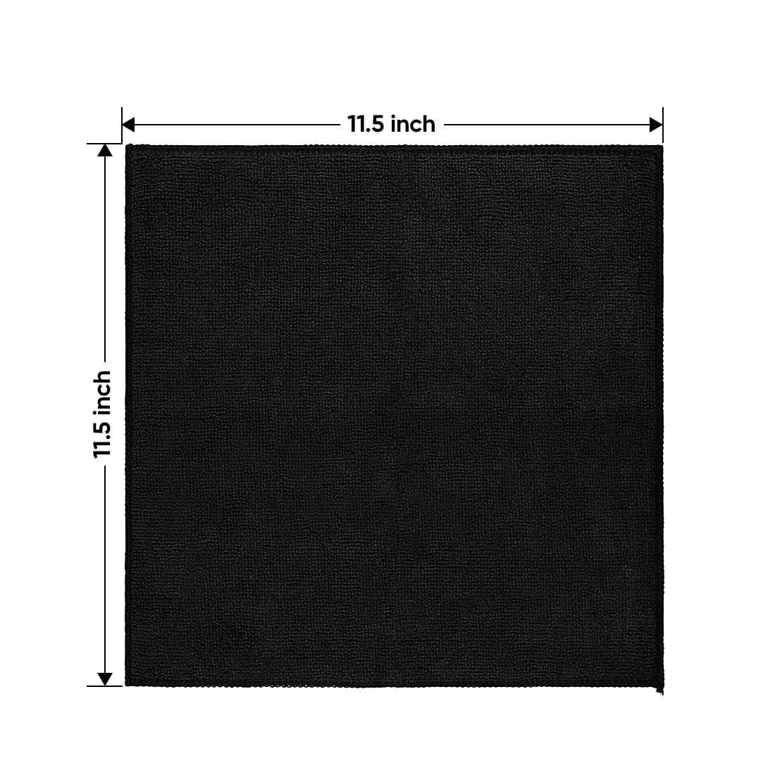 Black Microfiber Cleaning Cloth 20 Pack 11.5 x 11.5 inch Microfiber Towels for Cars Ultra Absorbent Car Washing Cloth Lint Free Streak Free Cleaning Rags for Car (20 Count)