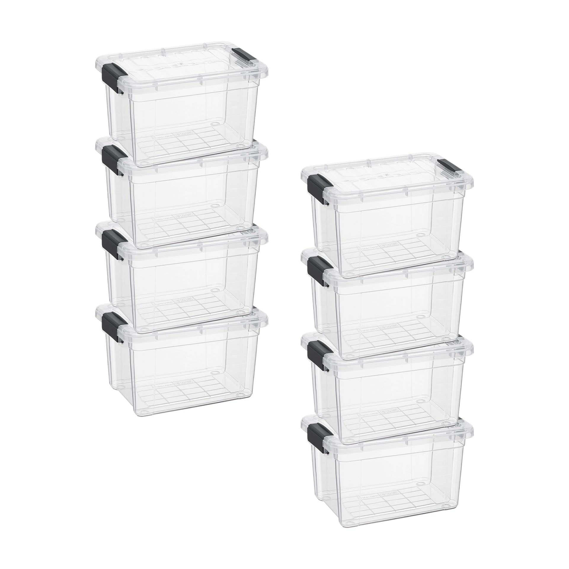 1.4 Quart Mini Clear Plastic Storage Container with Lid (8 Count)