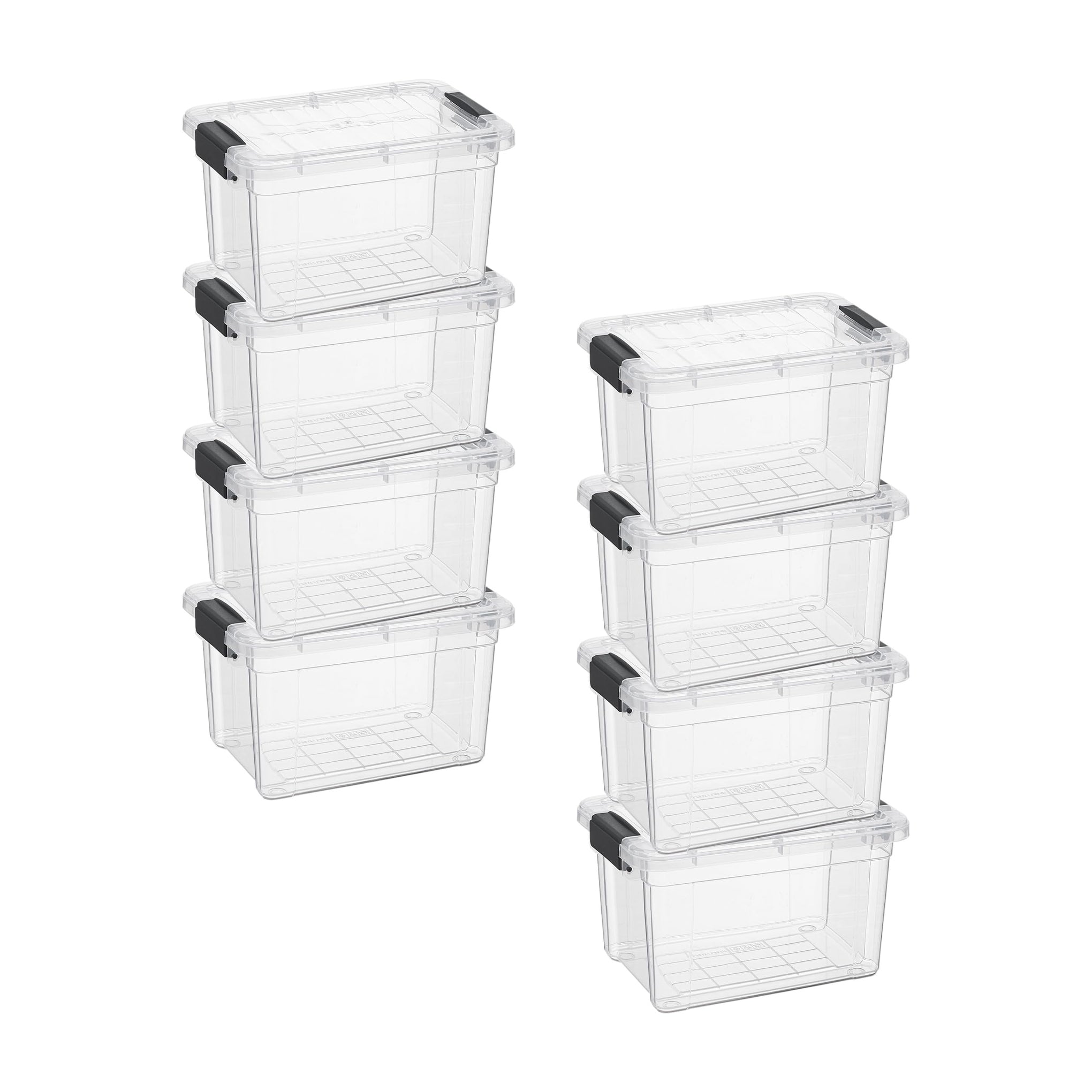 1.4 Quart Mini Clear Plastic Storage Container with Lid (8 Count)