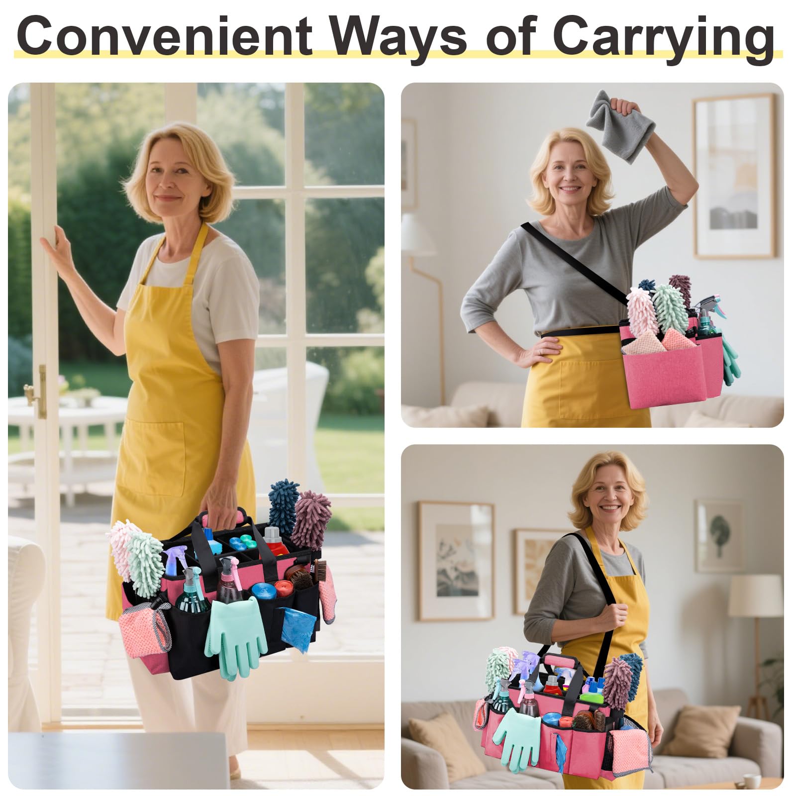 Wearable Large Cleaning Caddy Bag for Housekeepers