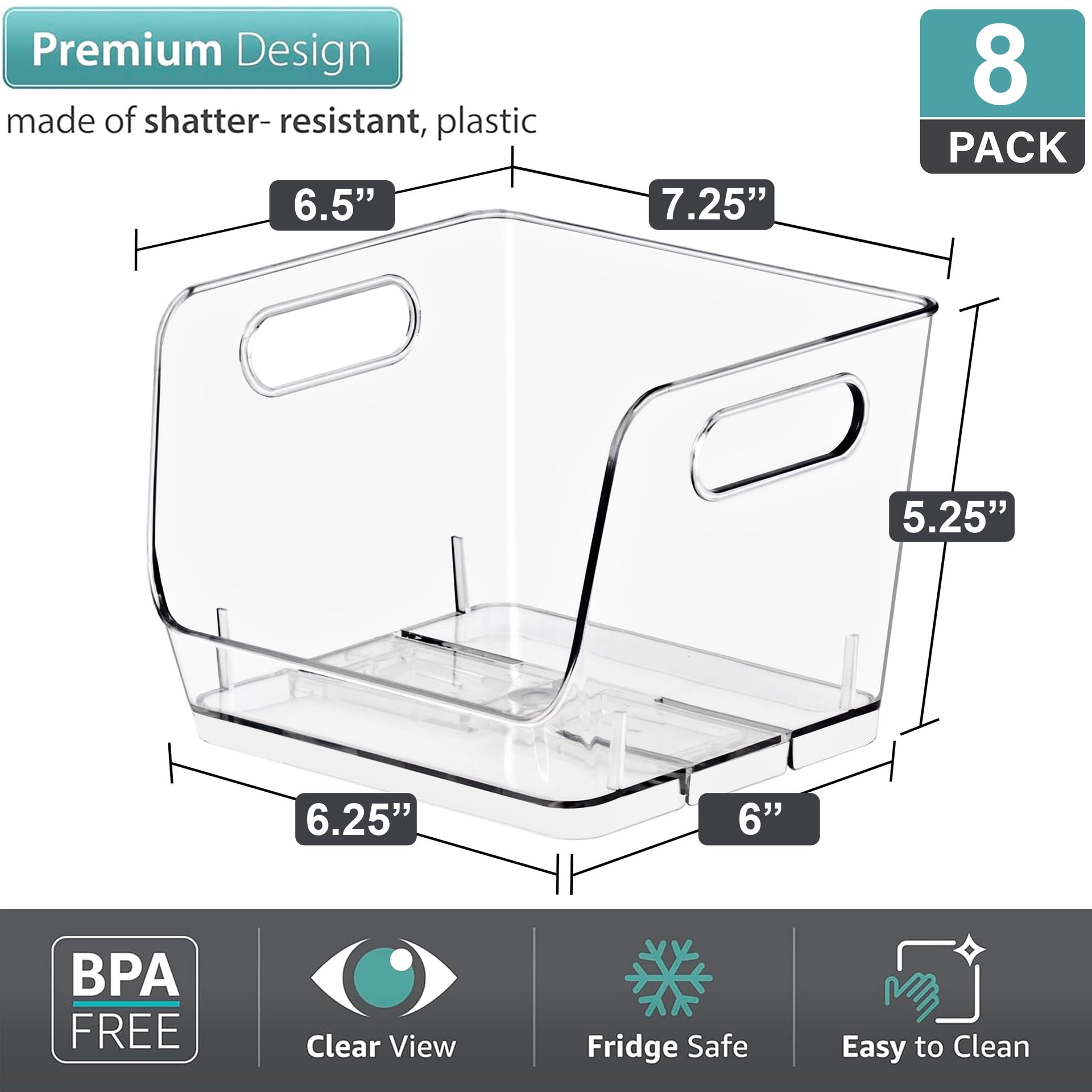 Stackable Storage Bins Open Front
