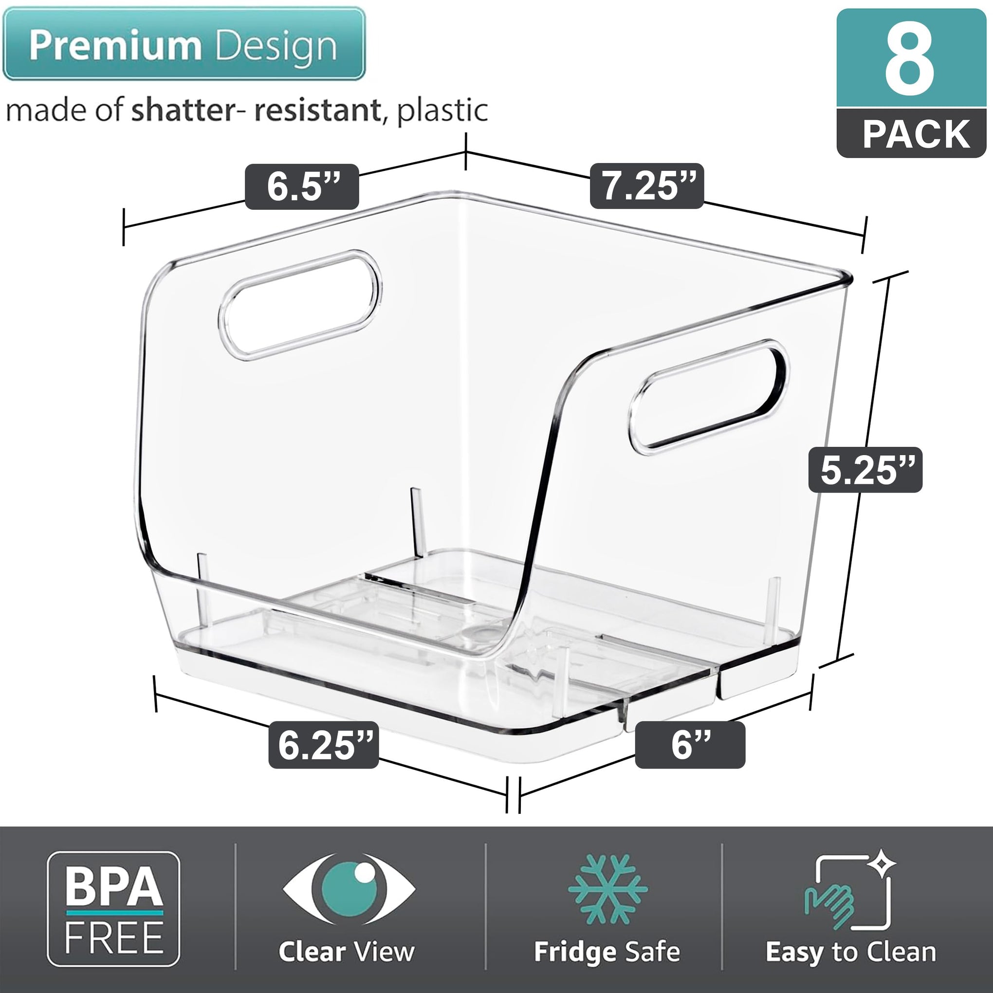 Stackable Storage Bins Open Front