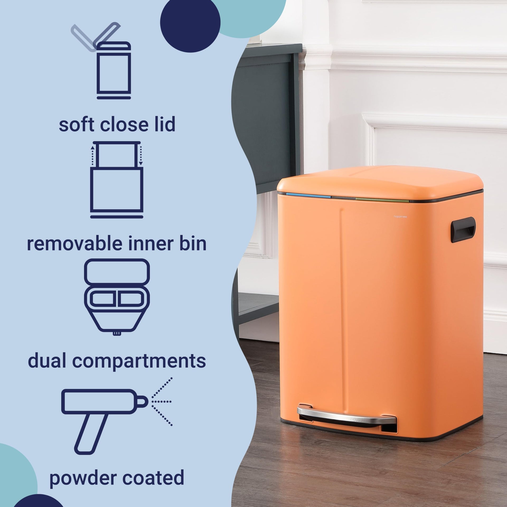 Marco 10.6 Gal Double Bucket Step Trash Can