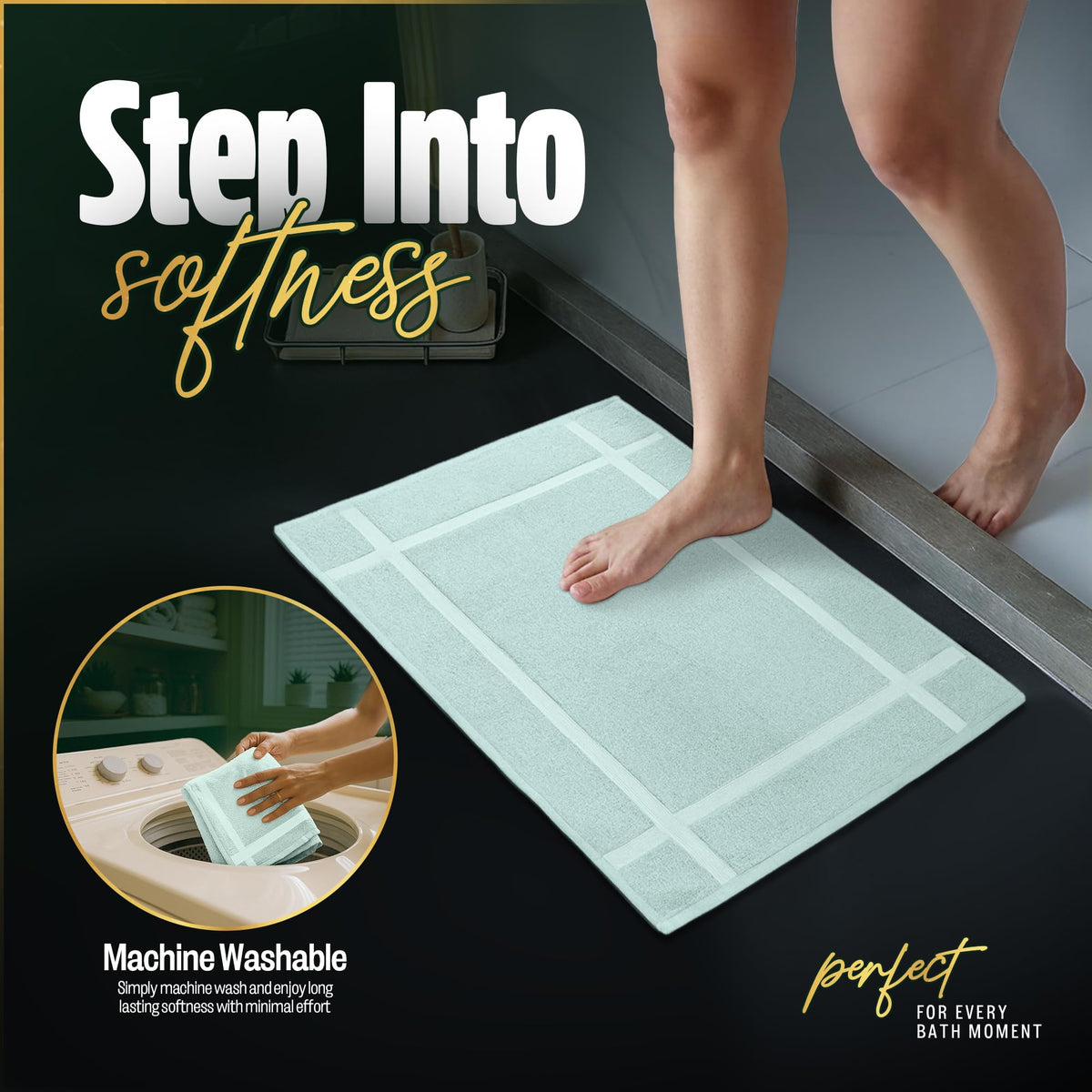 Pack of 2 100% Cotton Bath Mat 20x30 inches (2 Count)