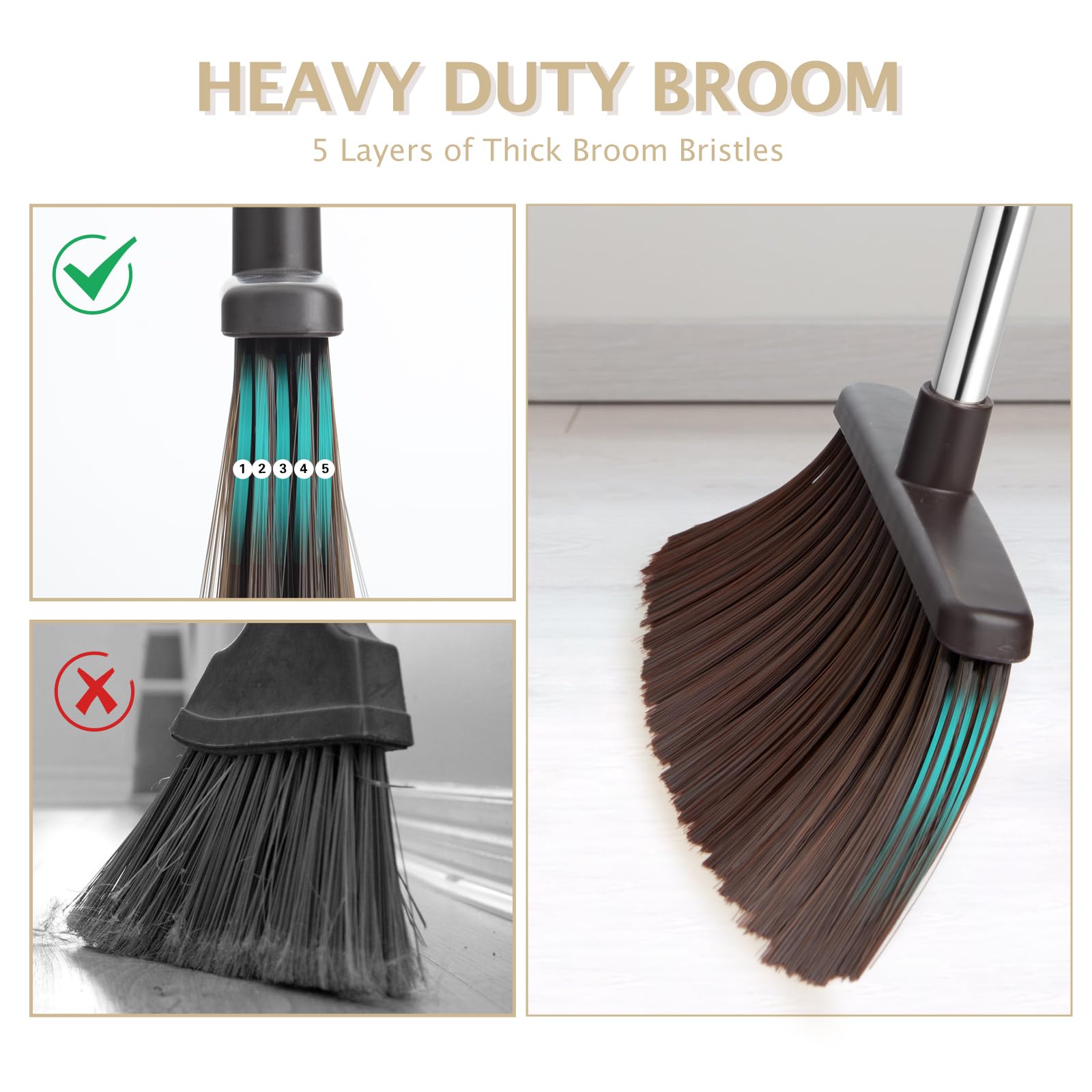 2 Pack Broom and Dustpan Combo Set (2 Count)