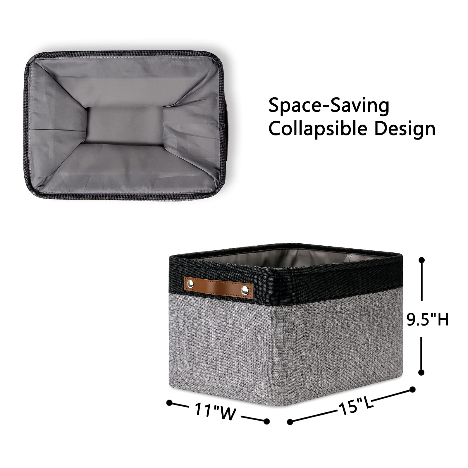 Canvas Storage Bin with Handles (4 Count)