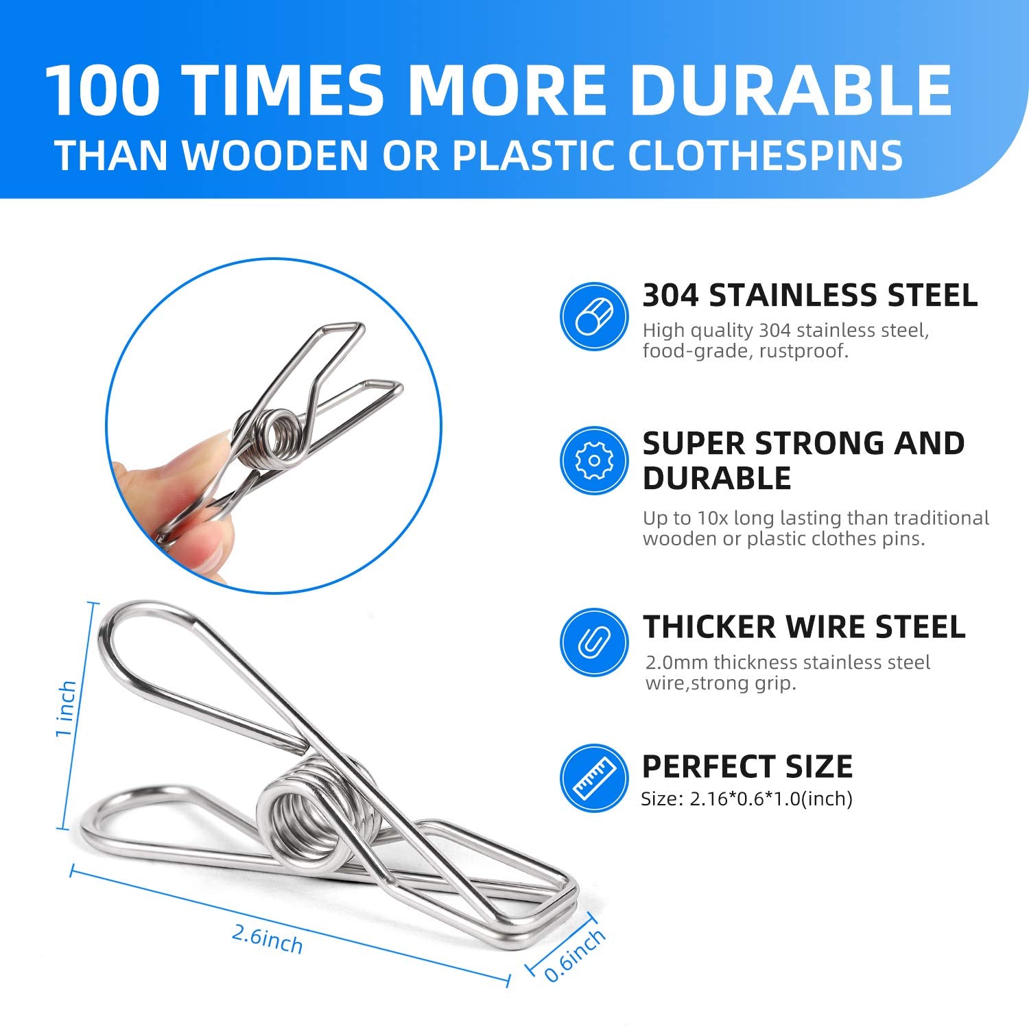 Heavy Duty Clothes Pins for Hanging Clothes (28 Count)