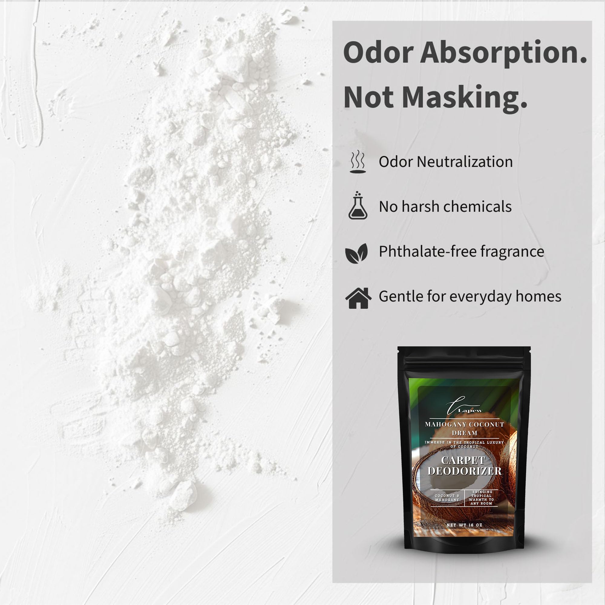 Mahogany Coconut Dream Carpet Deodorizer Powder (16 Ounce)