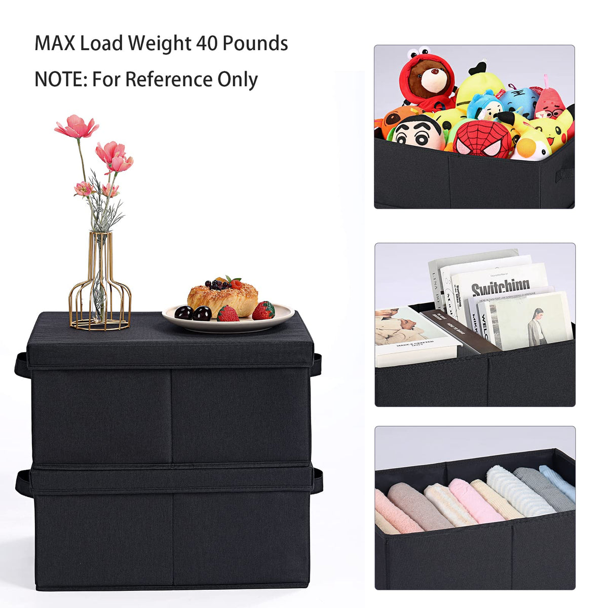 Storage Bins with Lids for Organizing (2 Count)