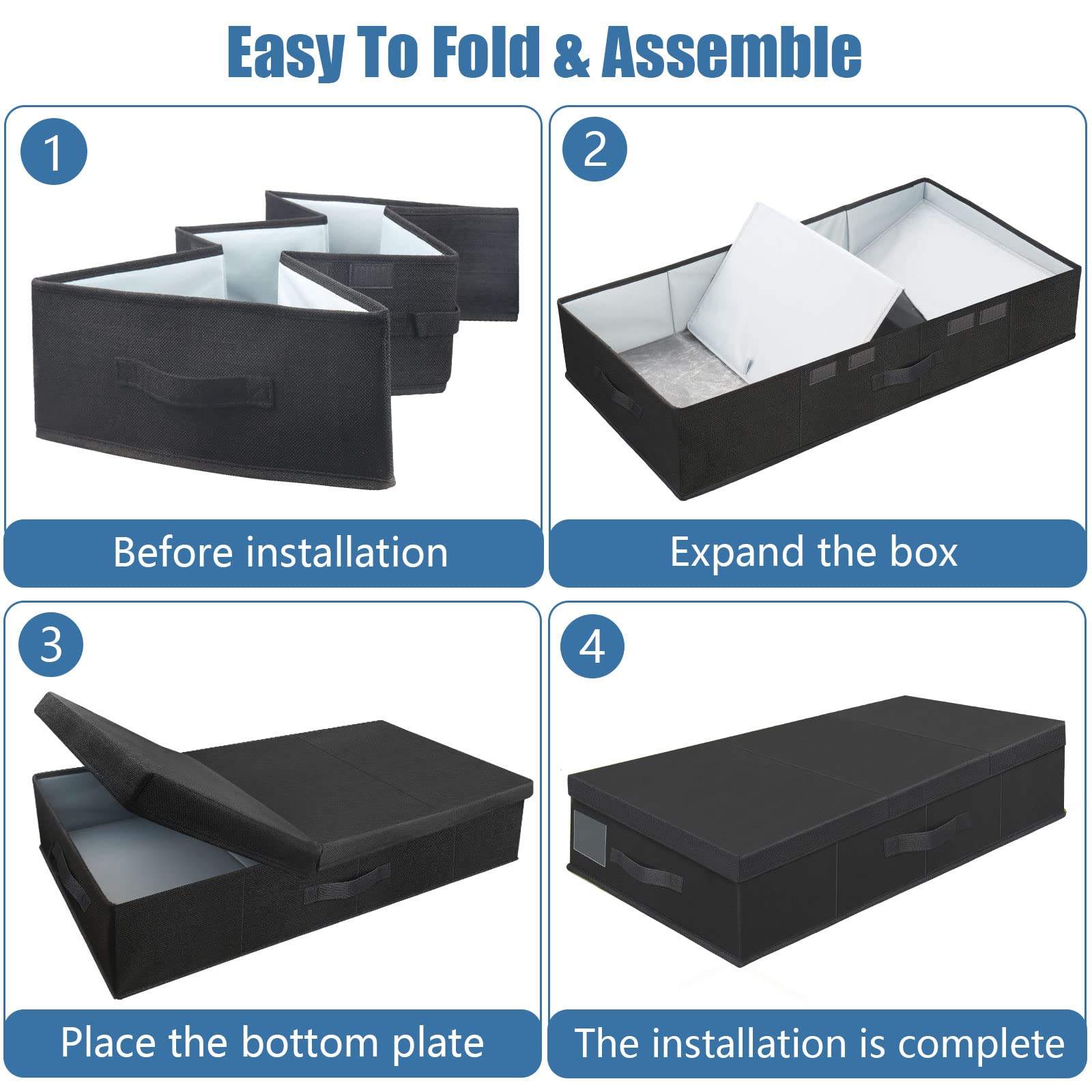 2Pack Large Underbed Storage Containers Bin with Lids