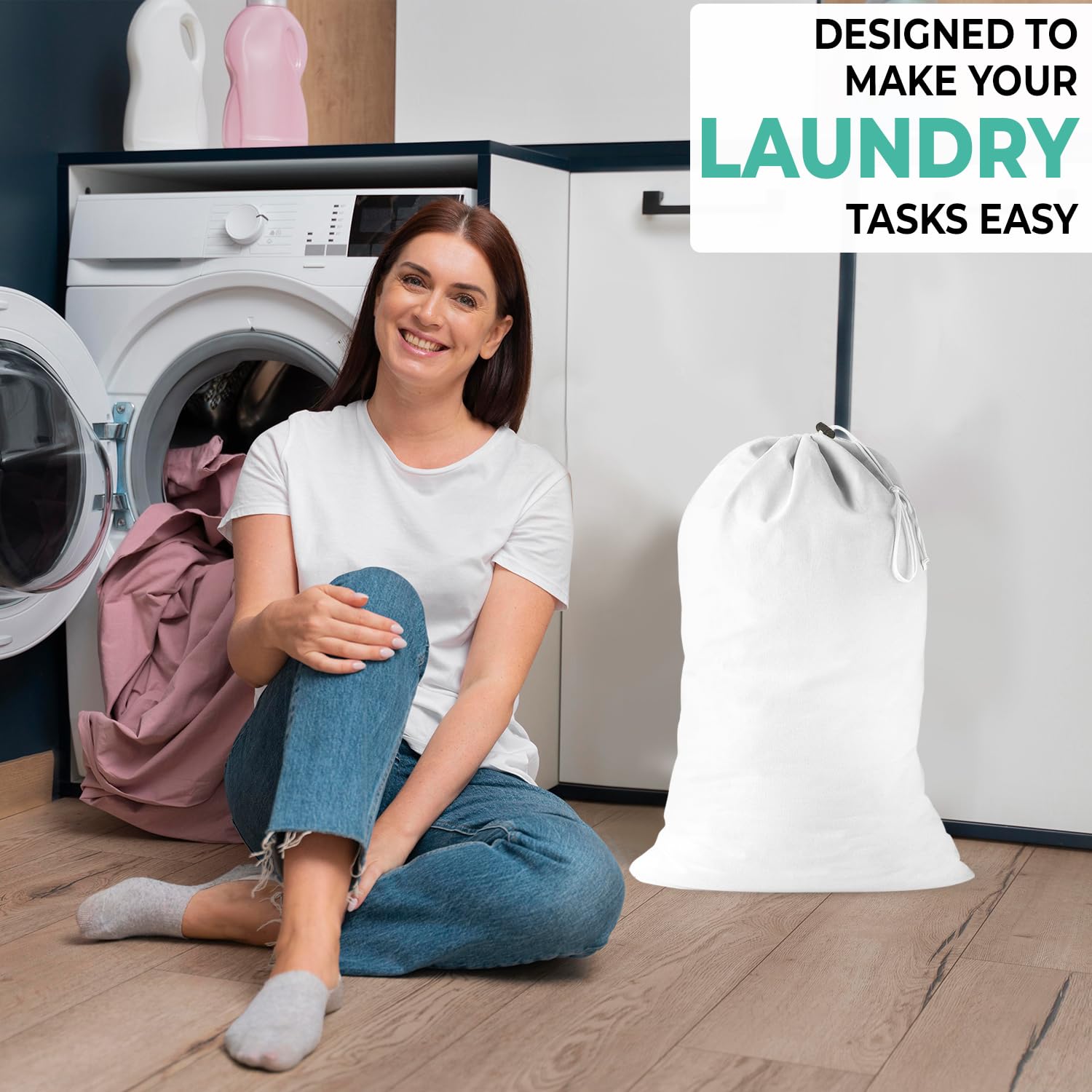2 Pack Cotton Laundry Bag (2 Count)