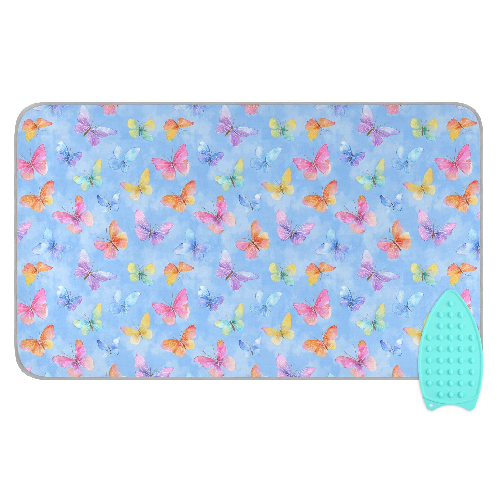 Ironing Mat Portable Ironing Pad Blanket with Silicone Iron Rest for Table Top Travel Heat Resistant Double