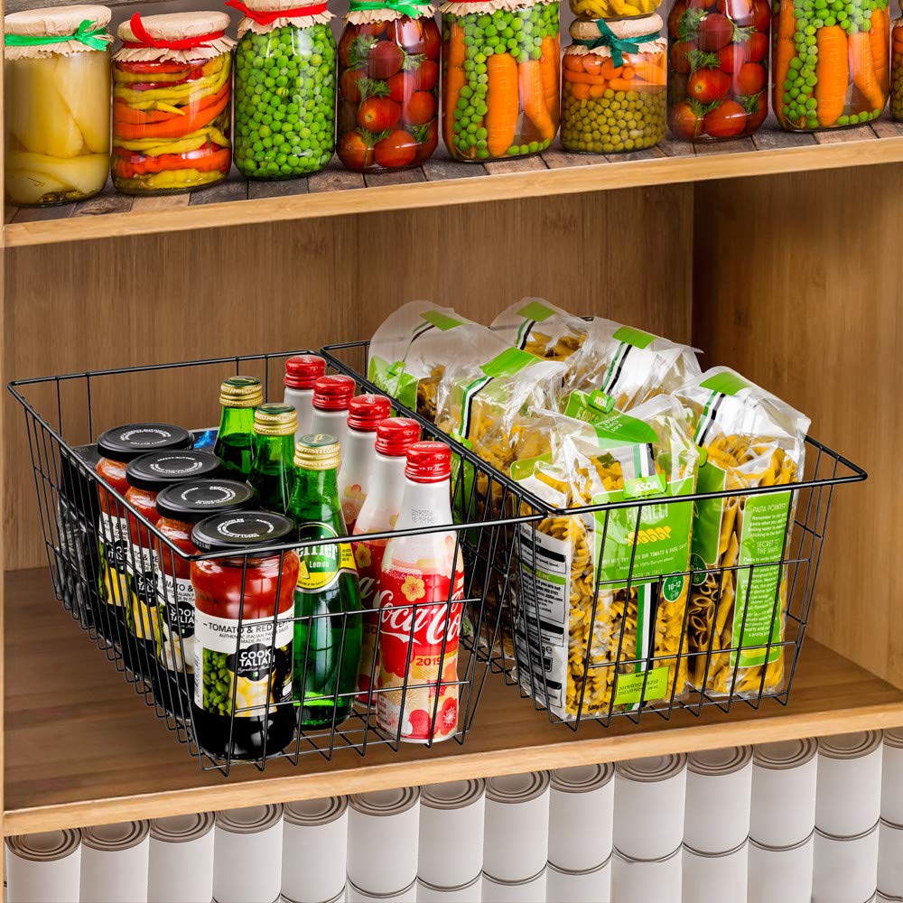 Freezer Baskets Wire Storage Baskets Closet Baskets Bin Farmhouse Organizer Storage Bins Large Organizer Bins for Home (3 Count)