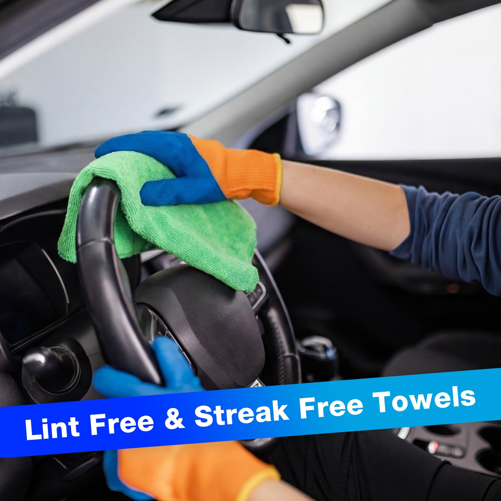 Cleaning Cloths for Cars 16 x 16 Inch Ultra Absorbent Towels Drying Microfiber Reusable Cleaning Supplies House Kitchen Window Microfiber Towel (60 Count)