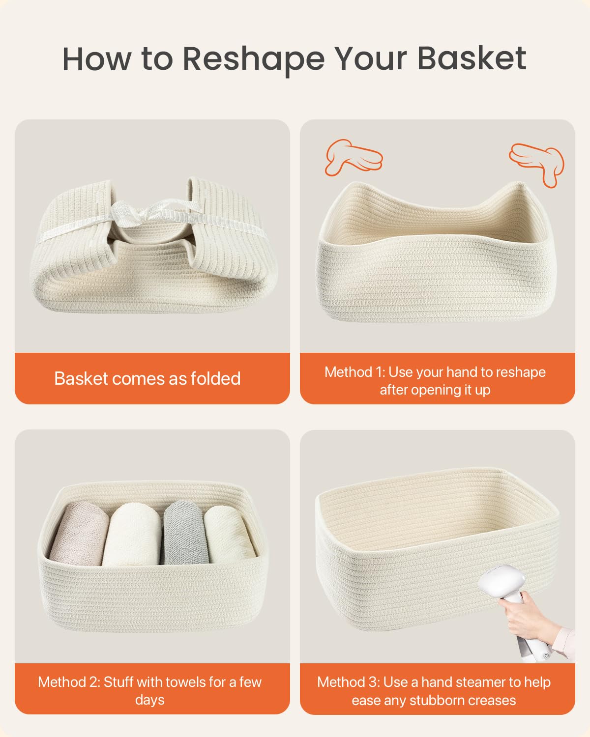 Small Woven Storage Basket for Organizing (3 Count)