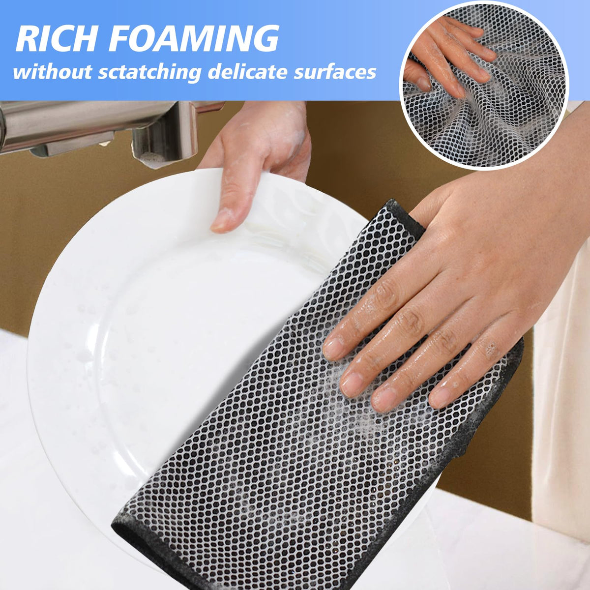 Dish Cloths for Washing Dishes with Scrub Side (9 Count)