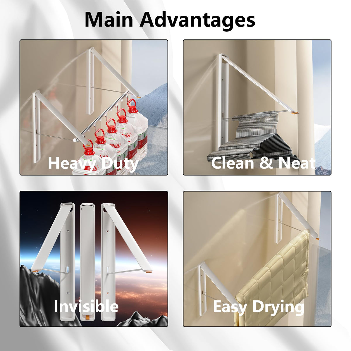 Clothes Drying Rack with Rod (2 Count)