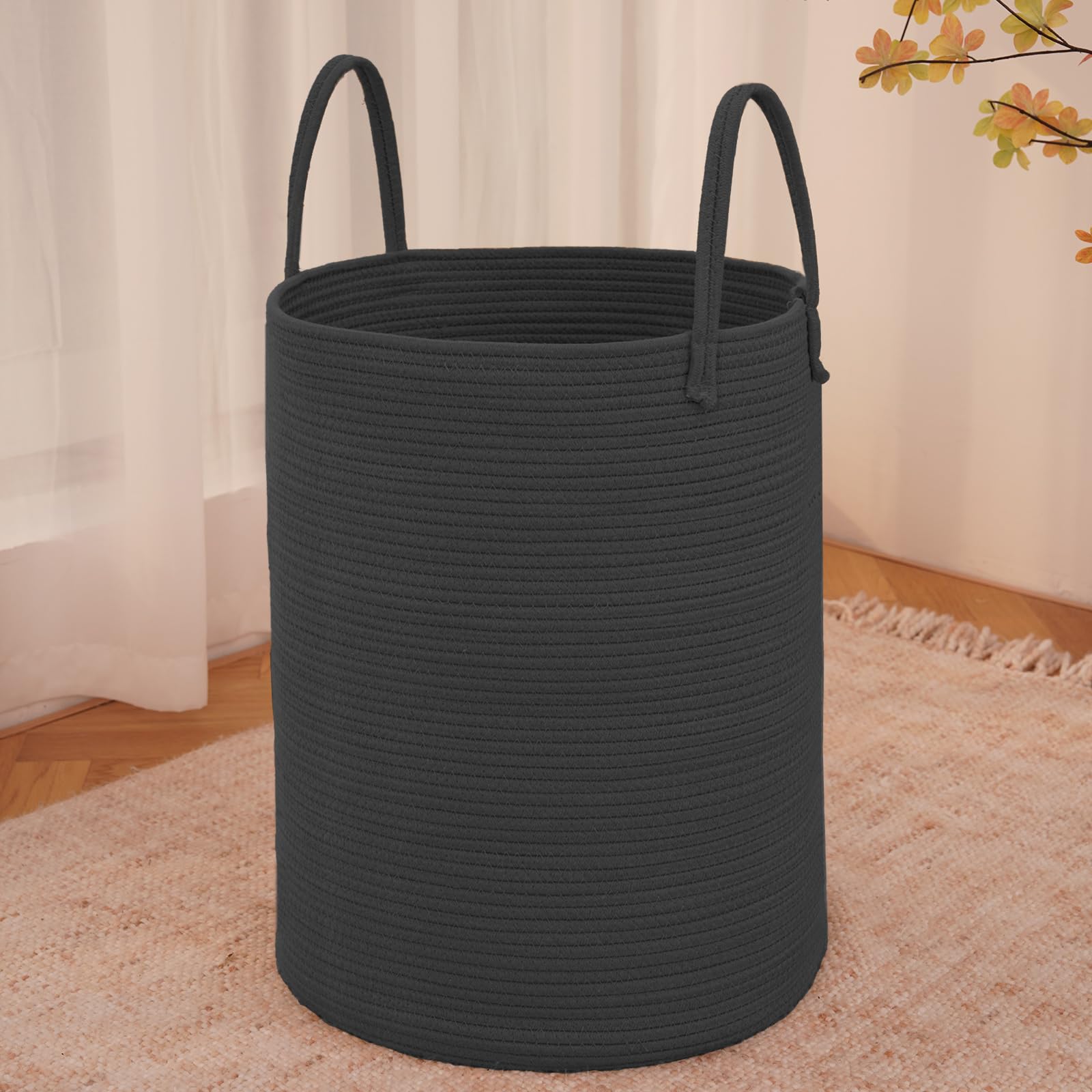 100L Cotton Rope Laundry Basket Hamper