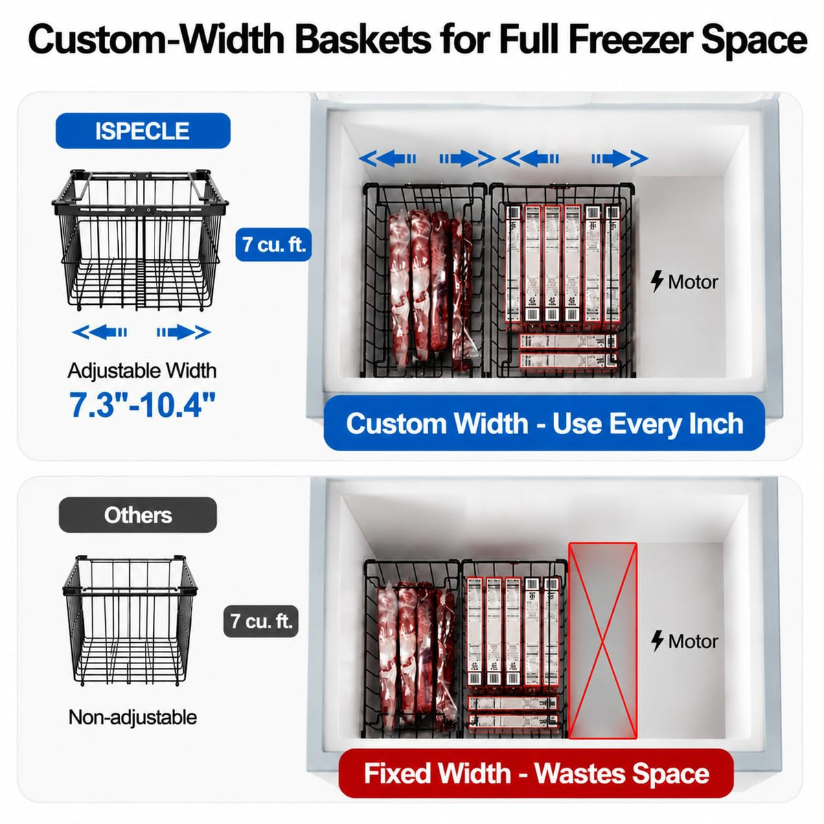 Deep Freezer Organizer Bins (6 Count)