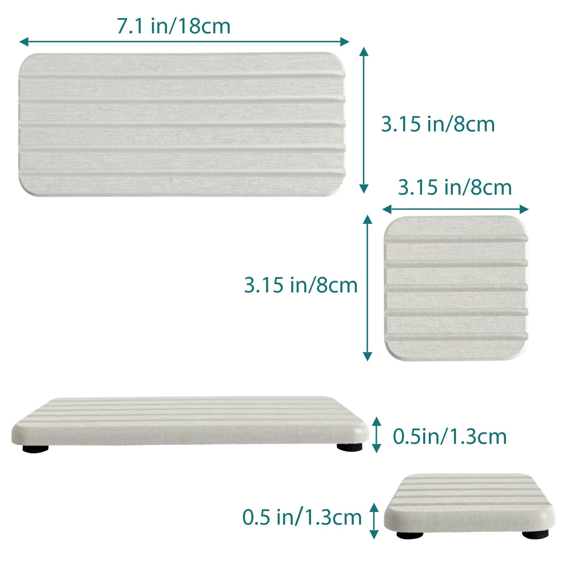 Set of 4 Water Absorbing Stone Trays for Kitchen Sink (4 Count)