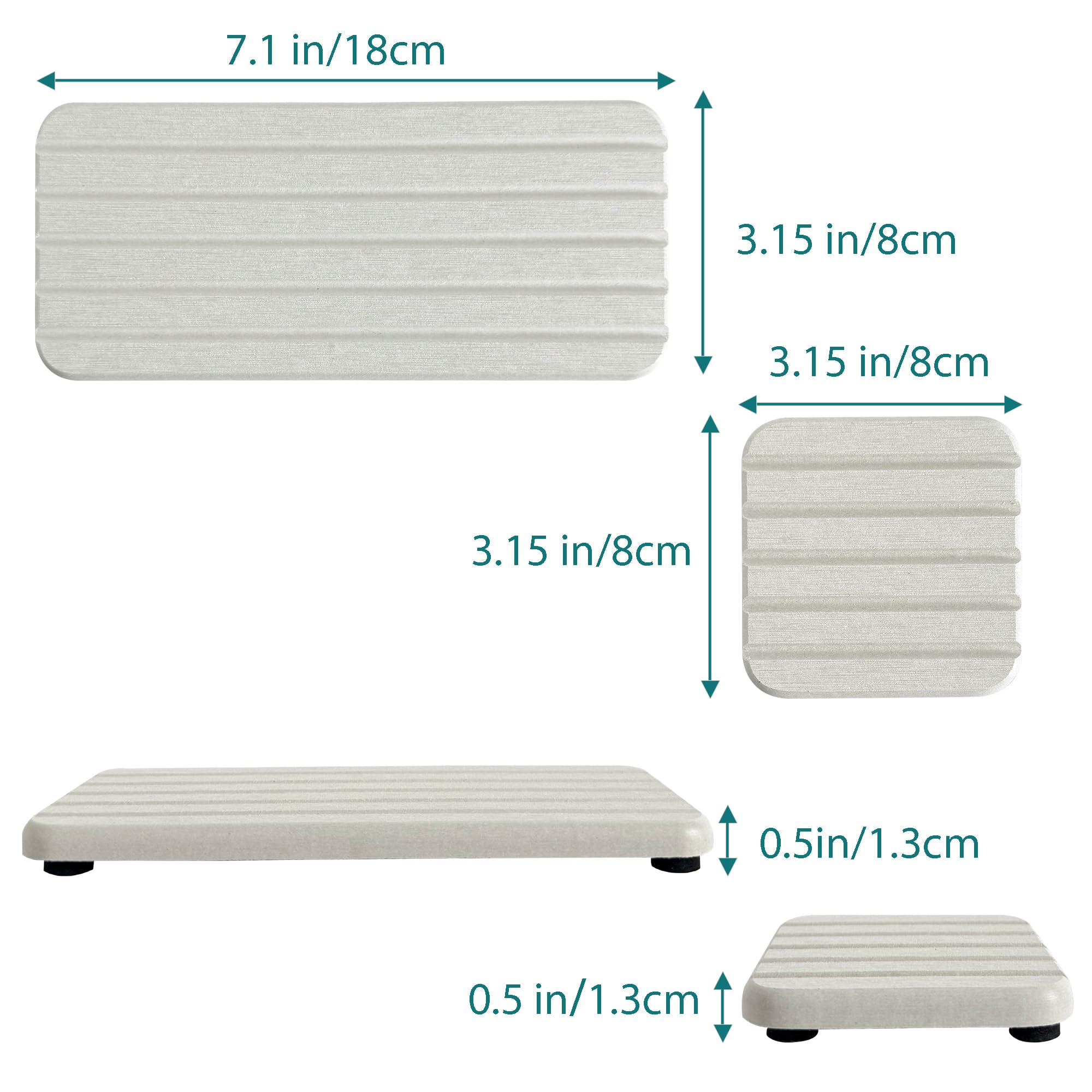 Set of 4 Water Absorbing Stone Trays for Kitchen Sink (4 Count)