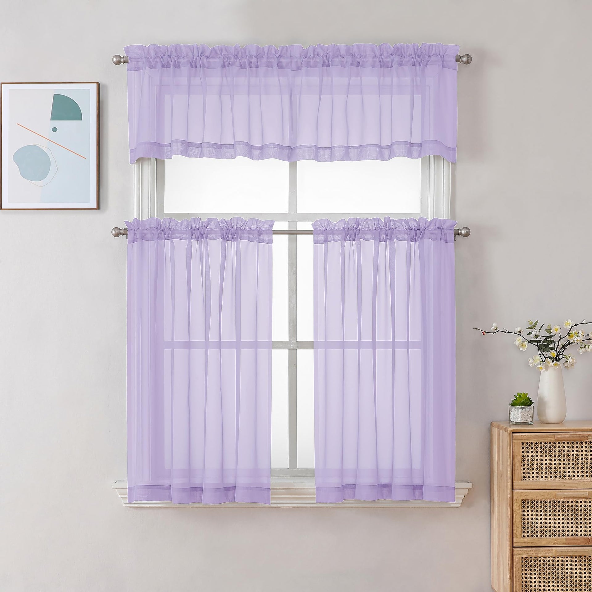 Lilac Sheer Valances for Windows (2 Count)