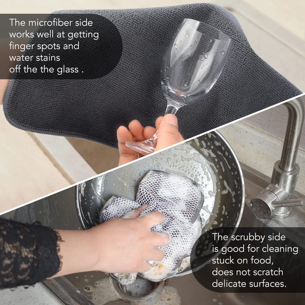 Dish Cloths for Washing Dishes with Scrub Side (9 Count)