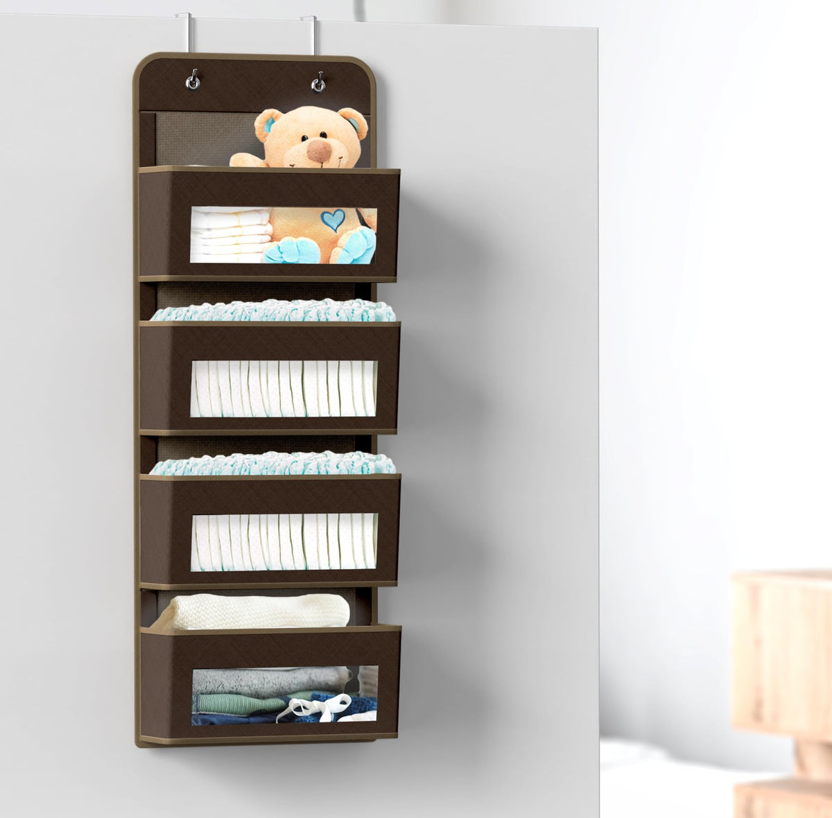 4 Clear Window Pocket Over Door Hanging Organizer