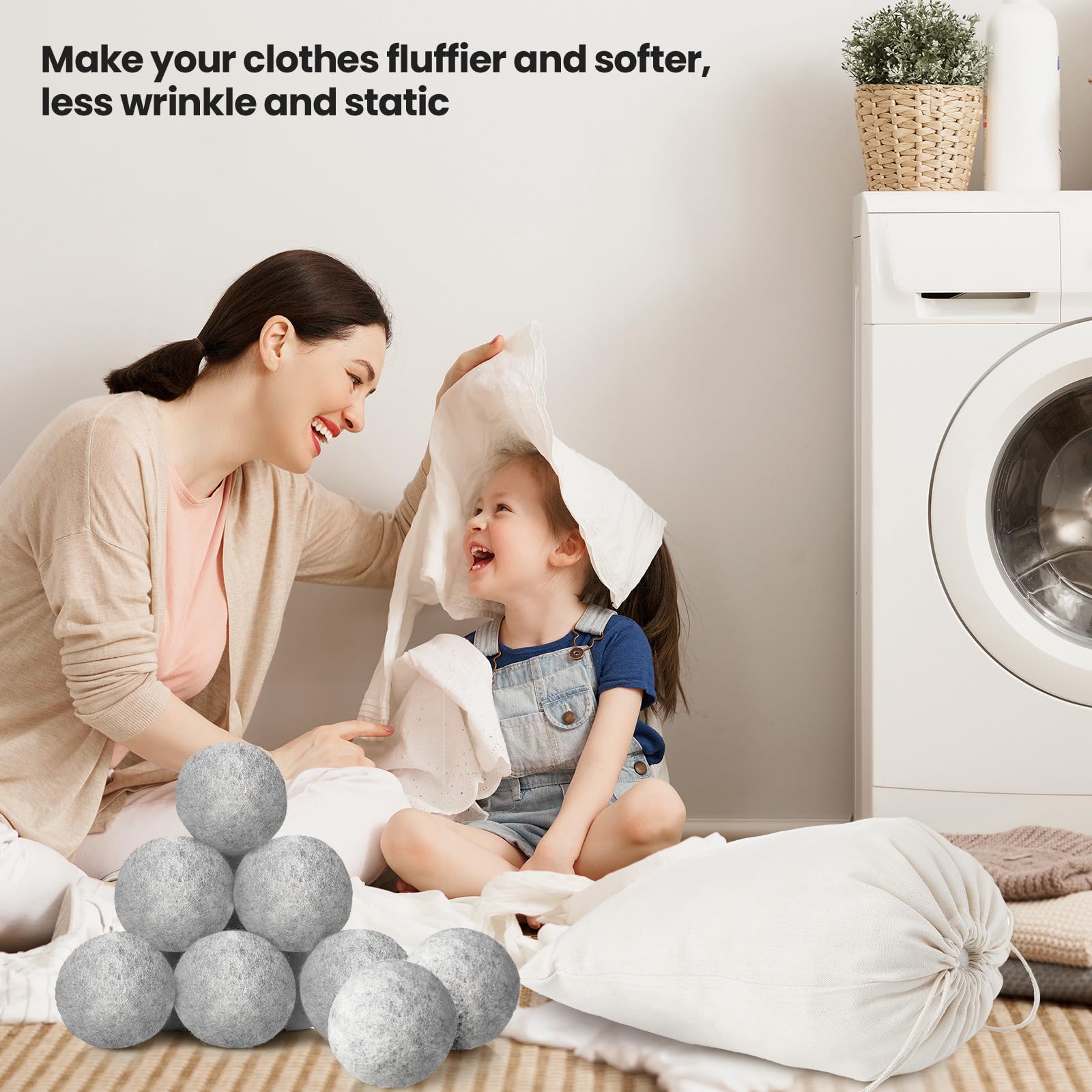 26 Pieces Wool Dryer Balls Set