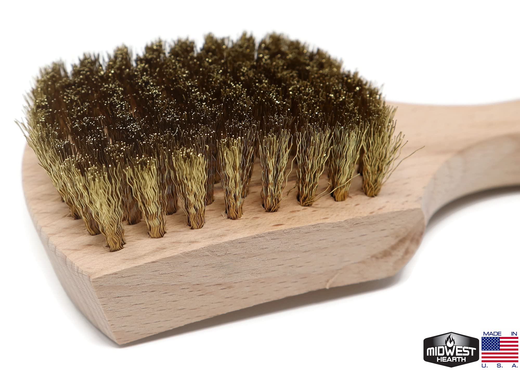 Brass Wire Utility Scrub Brush for Cleaning 9" Hardwood Handle
