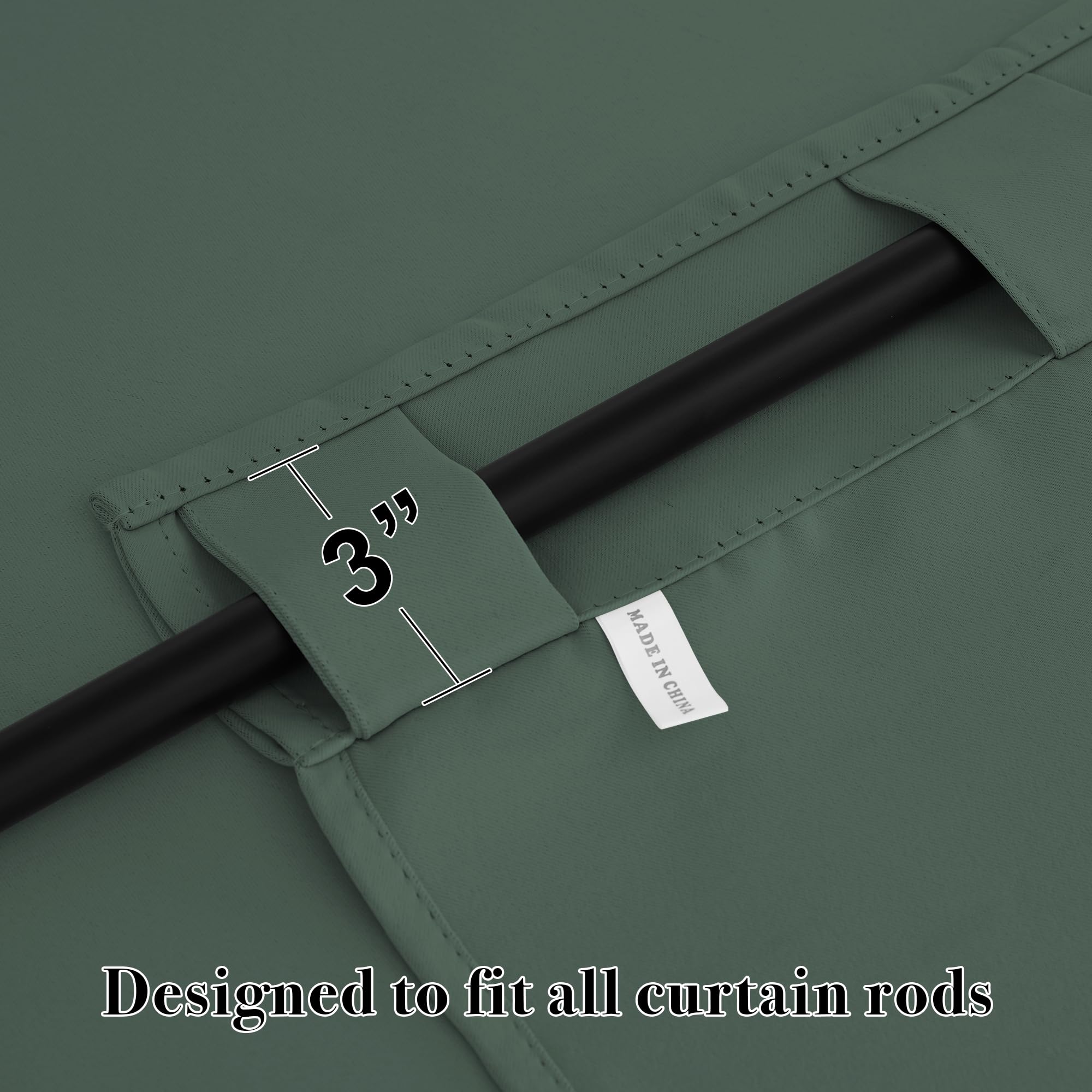 Blackout Curtains 63 inches Long for Bedroom (2 Count)