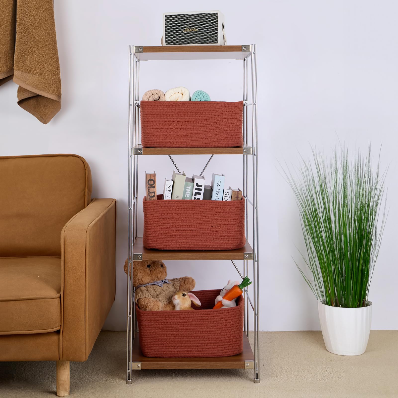 Large Storage Baskets for Shelves (3 Count)