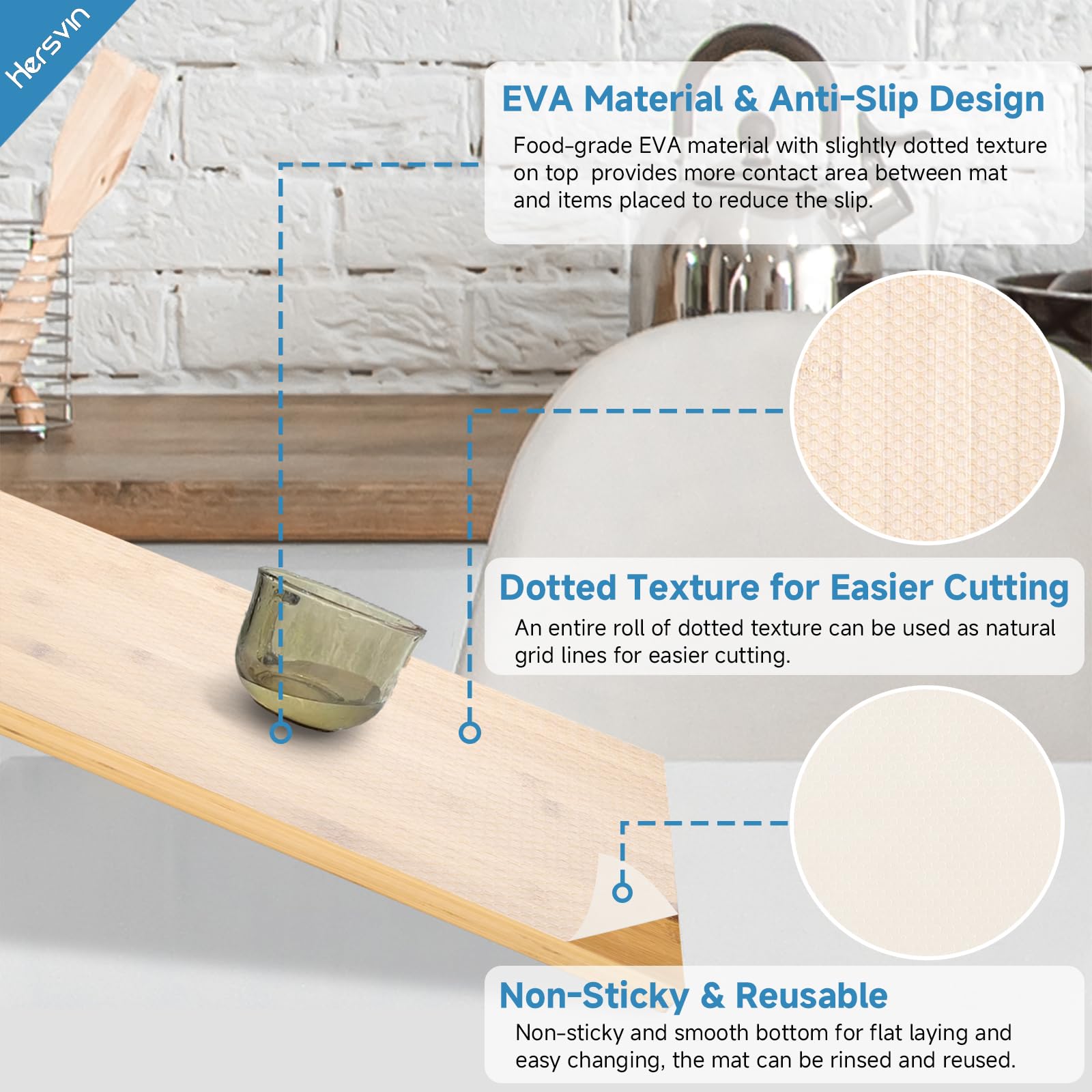 Shelf Liners 22 in x 20 ft EVA Drawer Mats (5280 sq in)