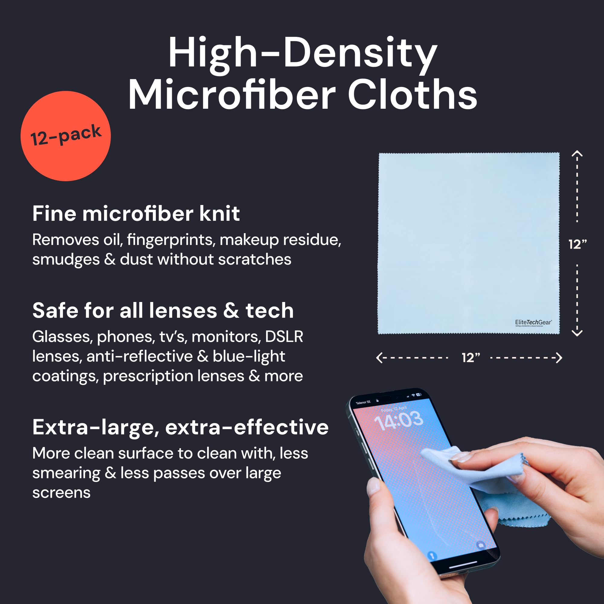Microfiber Cleaning Cloth (12 Count)
