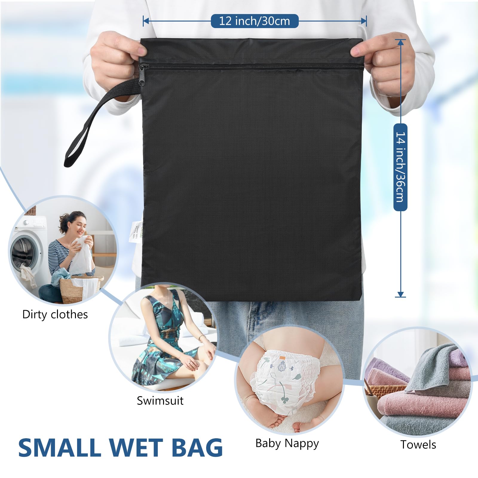 2PCS Small Wet Bag for Swimsuit 12x14 Inch Waterproof Wet Dry Bag (2 Count)