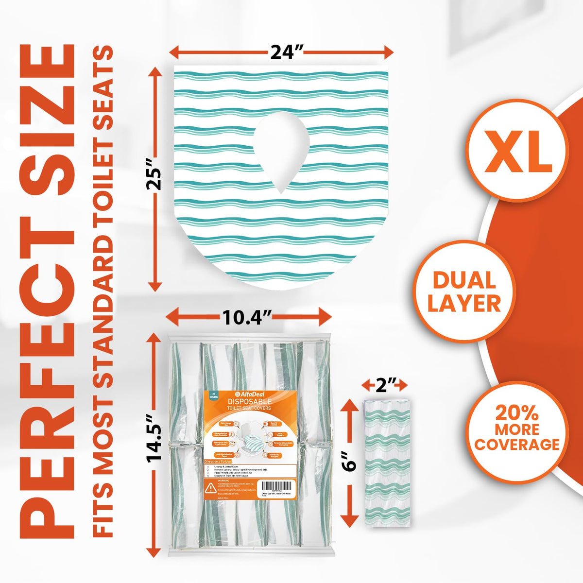 20 XL Toilet Seat Covers Disposable (20 Count)