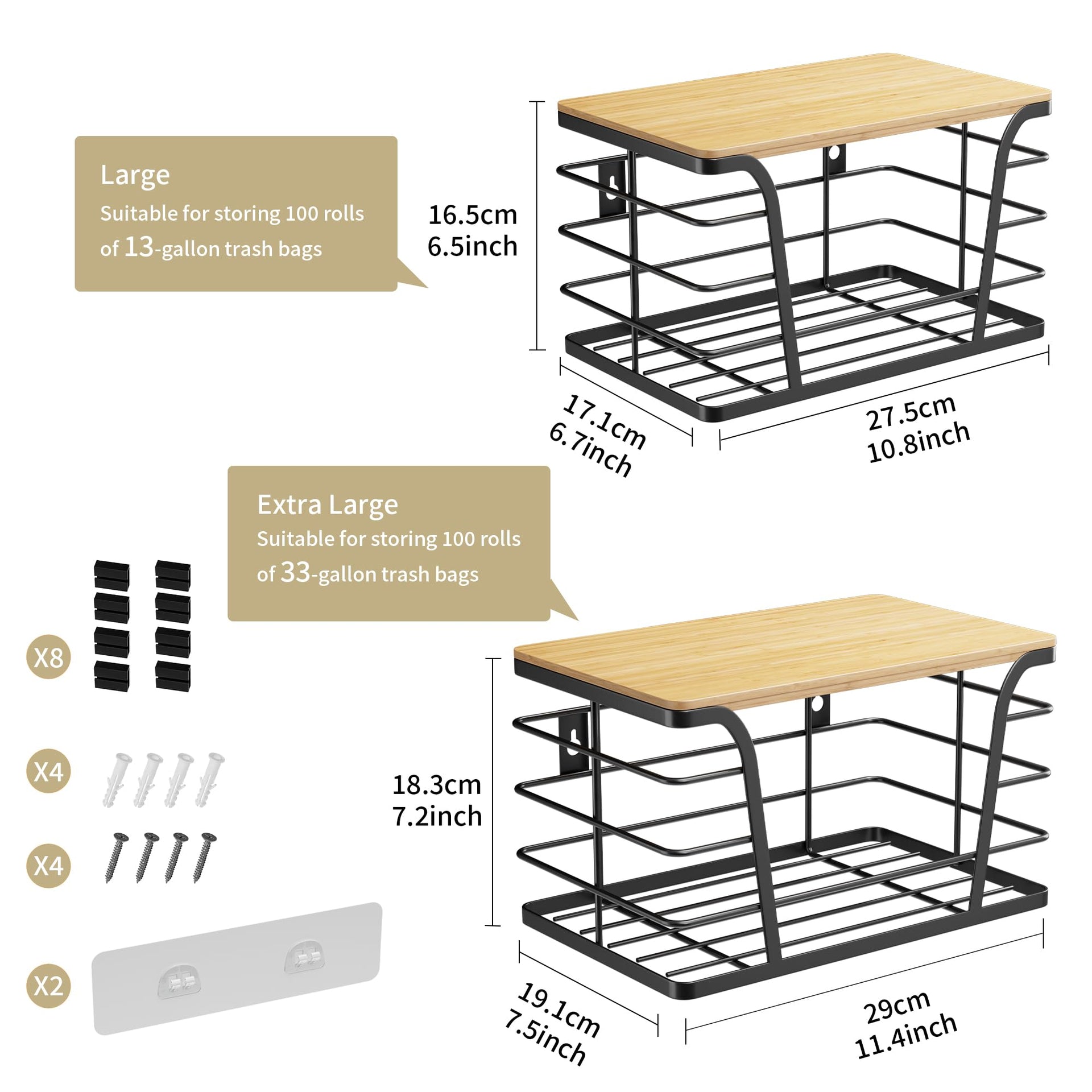 2 Pack Extra Large Pantry Storage Organizers