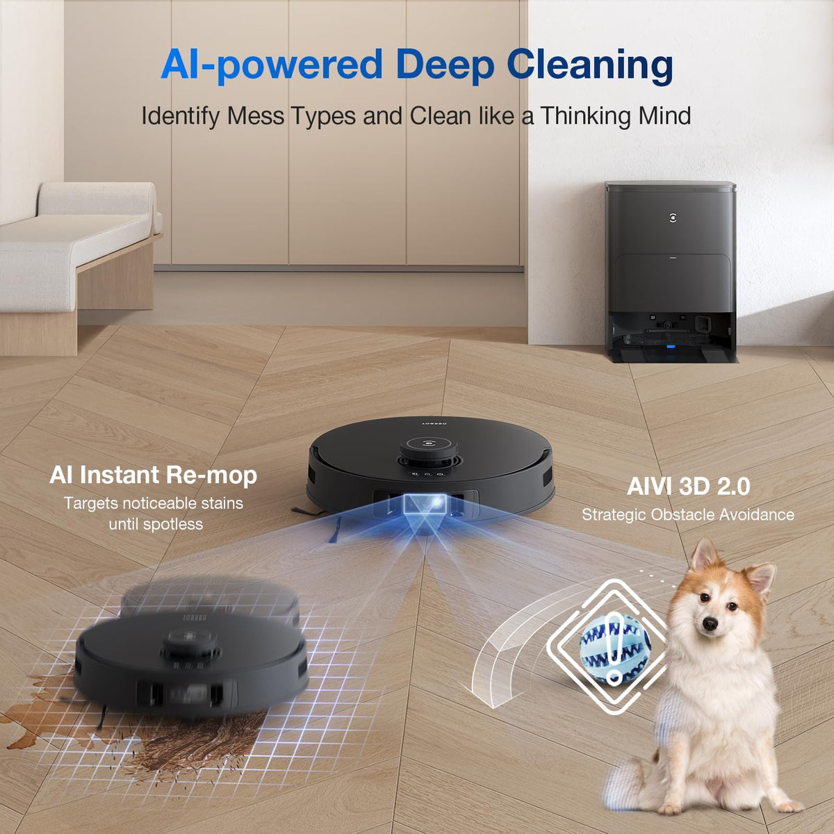 DEEBOT T30S AI Care Robot Vacuum and Mop