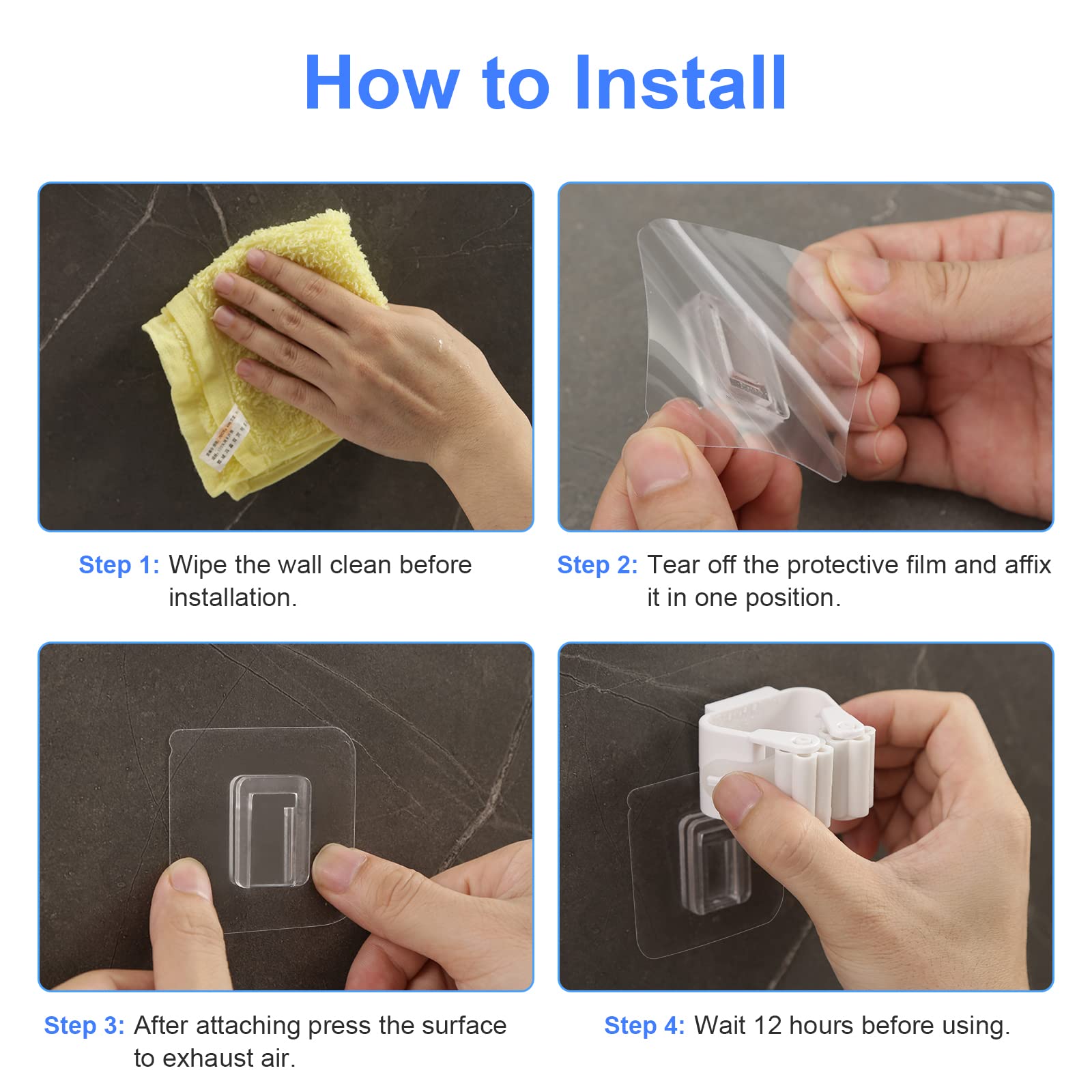 8PCS Broom Holder Wall Mount (8 Count)