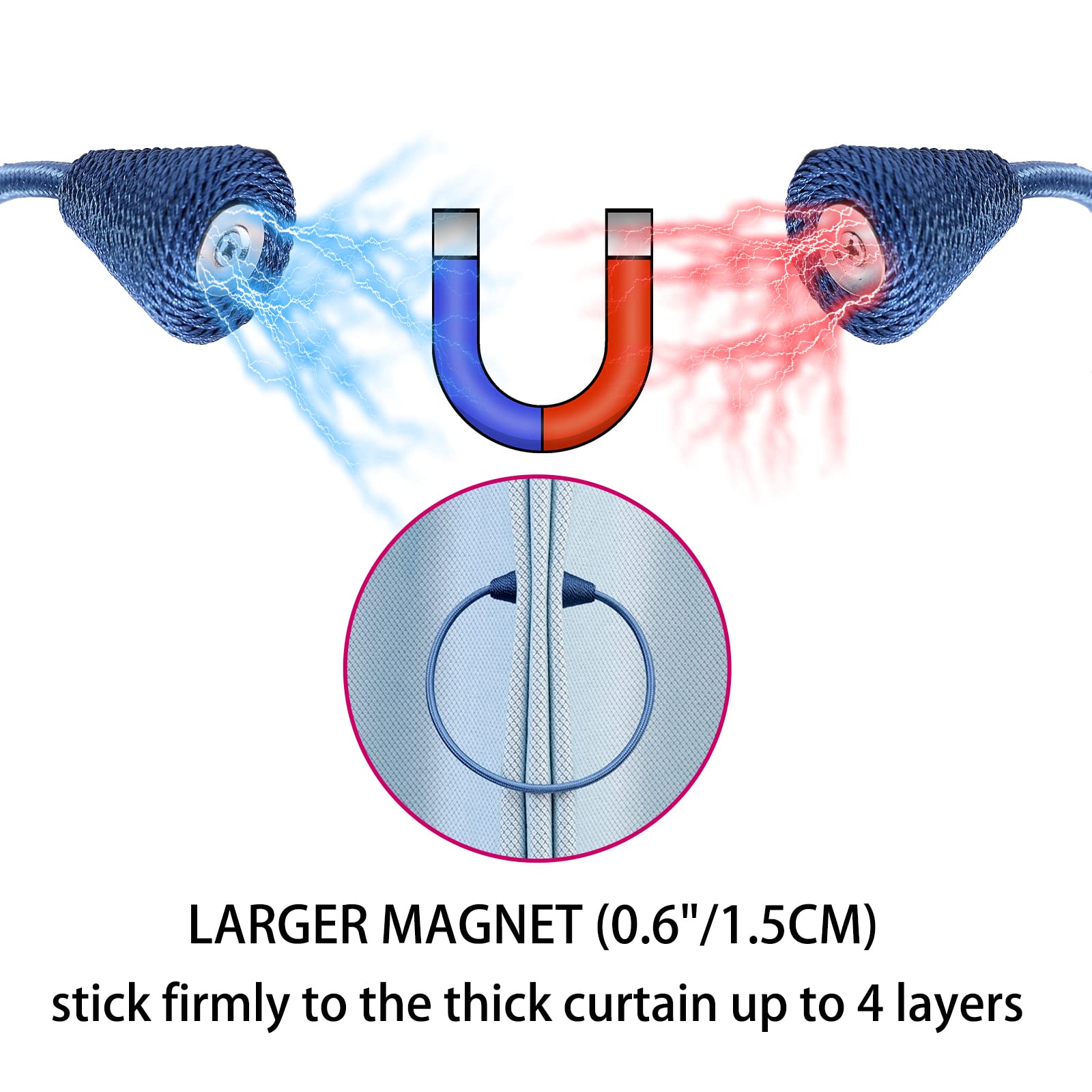 2 PCS Magnetic Curtain Tiebacks (2 Count)