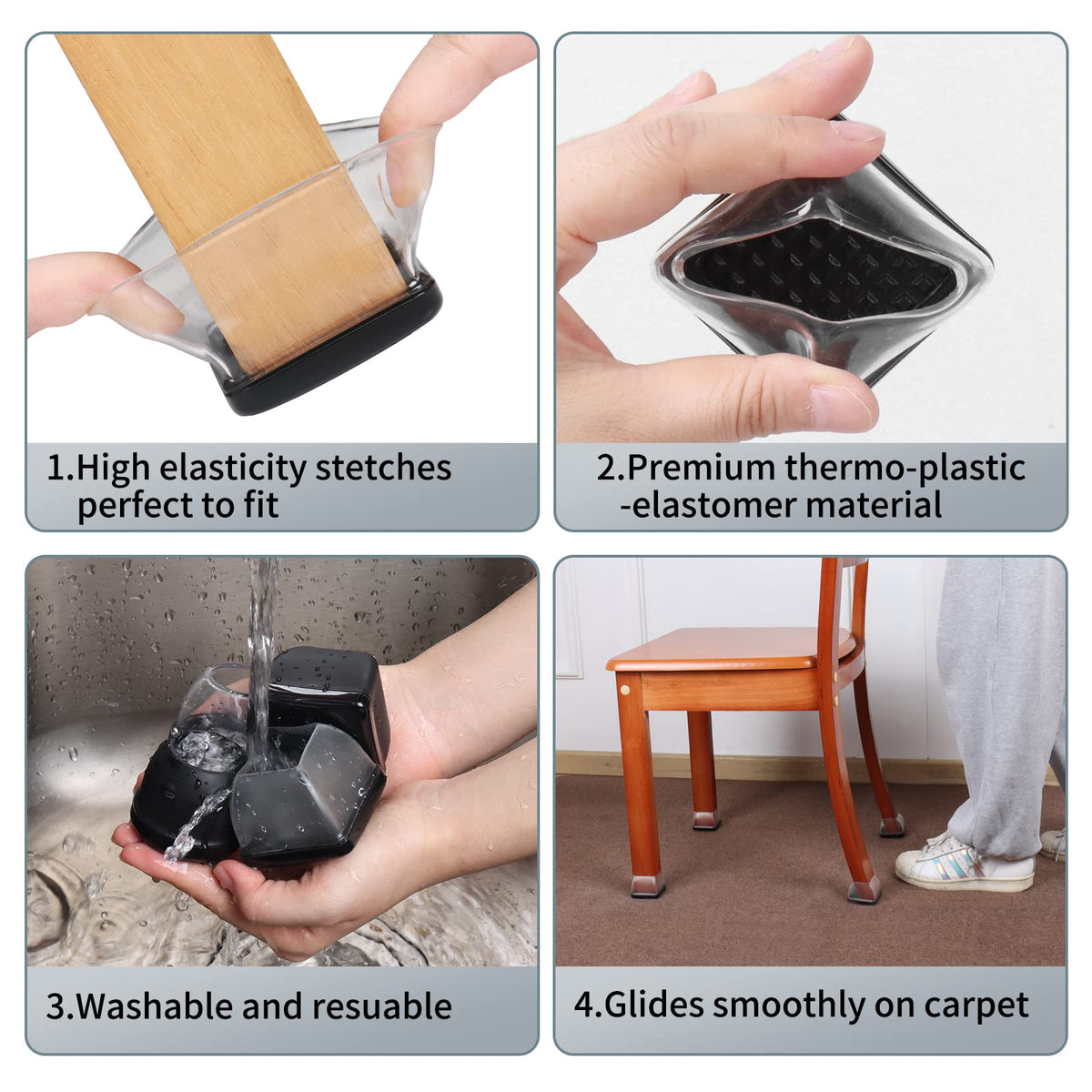 24 Pcs Chair Sliders for Carpet (24 Count)
