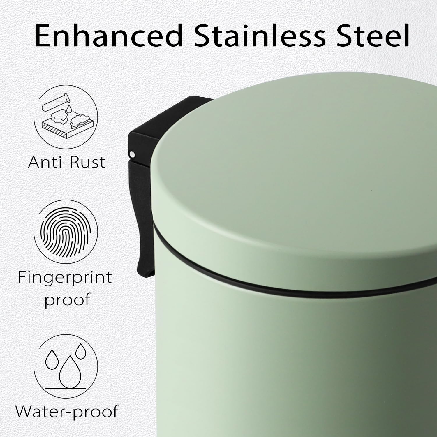 Small Bathroom Trash Can with Lid Soft Close