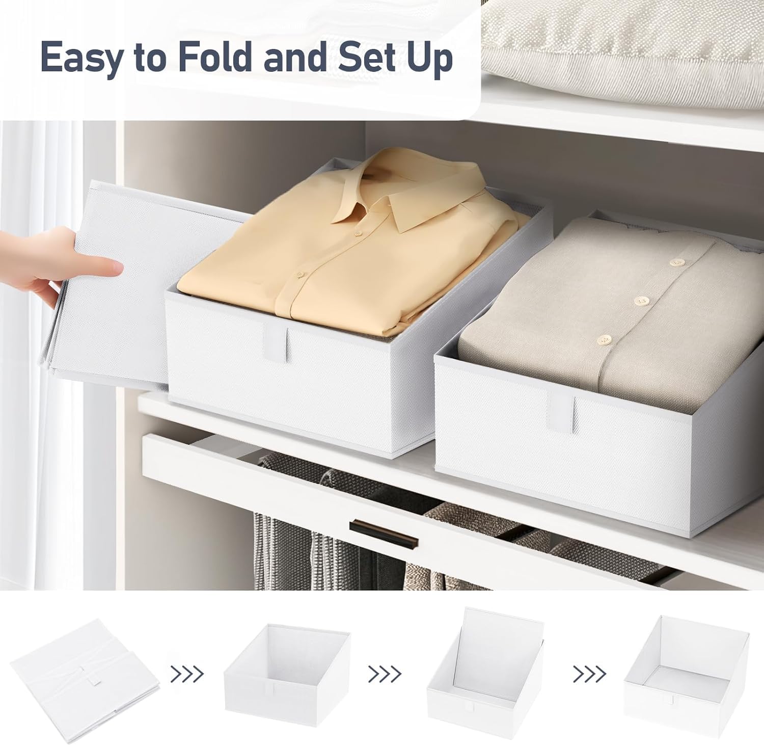 Closet Storage Bins 10 Pack (10 Count)