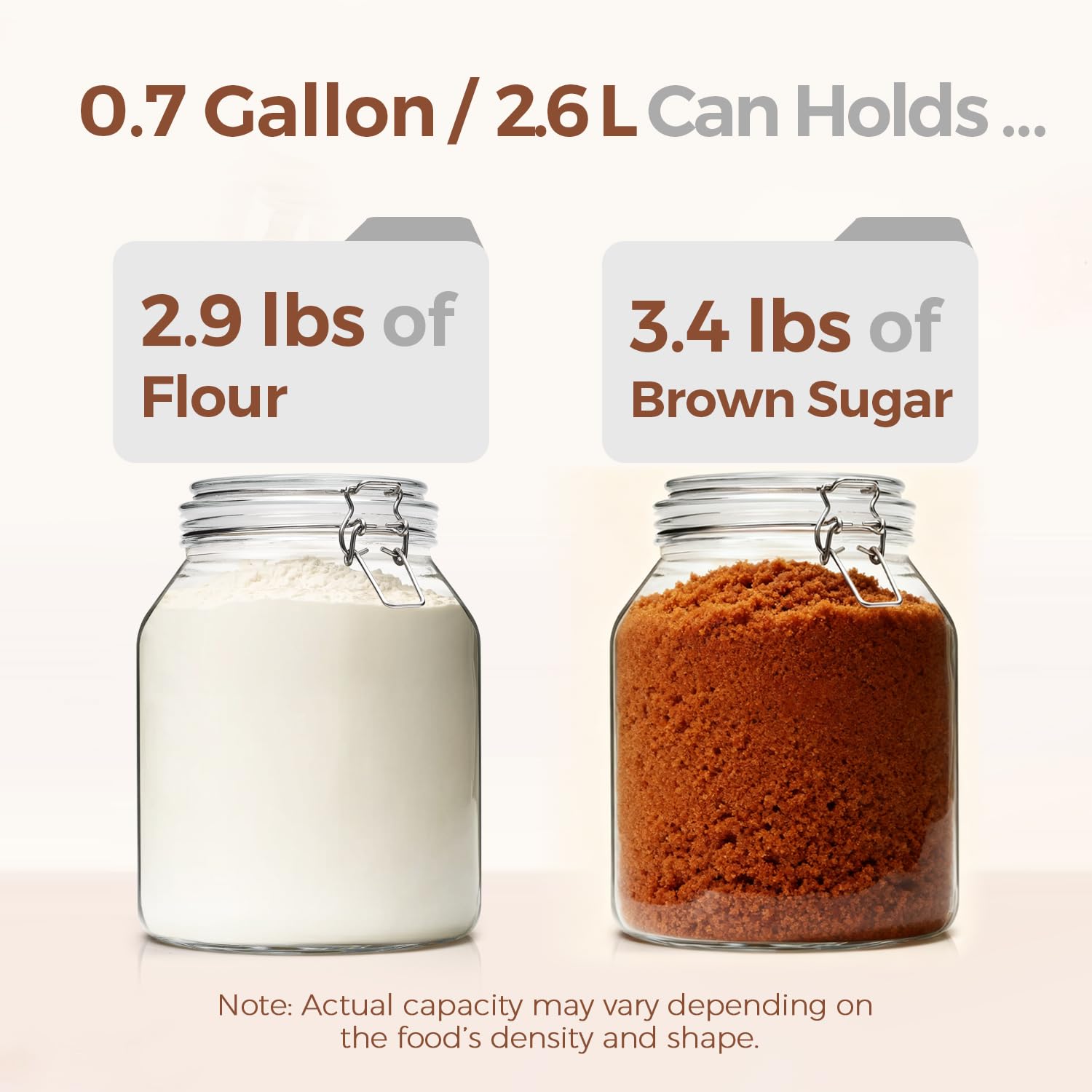 Glass Pantry Jars with Airtight Lids 0.7 Gallon 2 Pack Wide Mouth (2 Count)