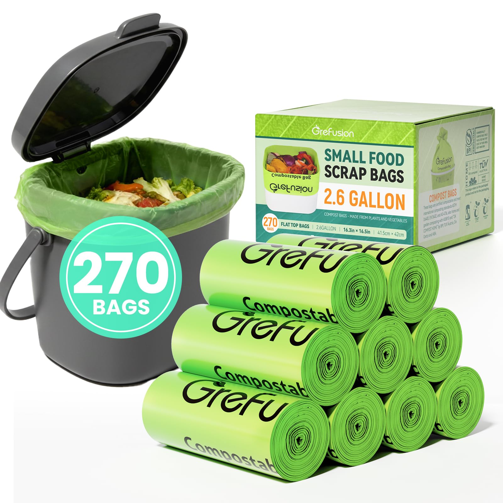 Compostable Trash Bags (270 Count)