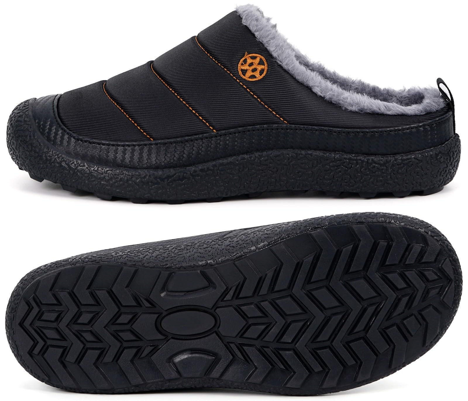 Womens Mens House Slippers Outdoor Winter Shoes Black