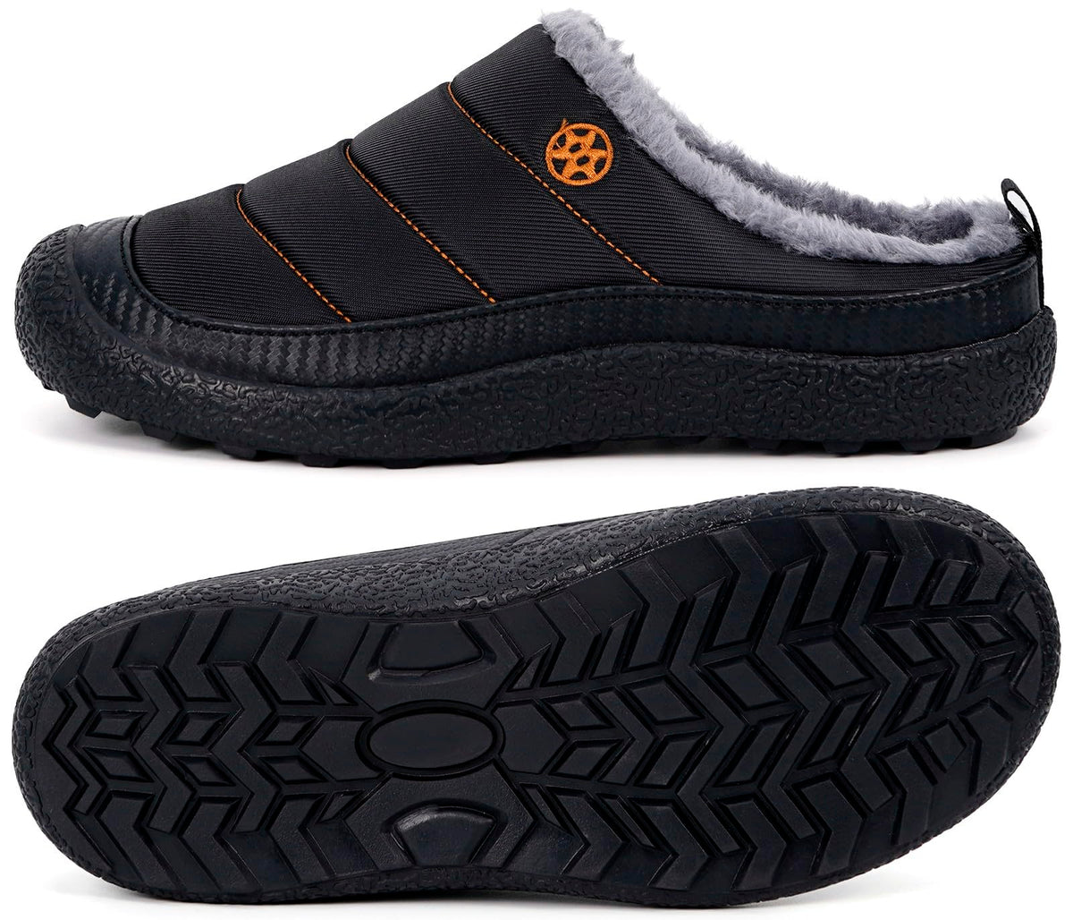 Womens Mens House Slippers Outdoor Winter Shoes Black