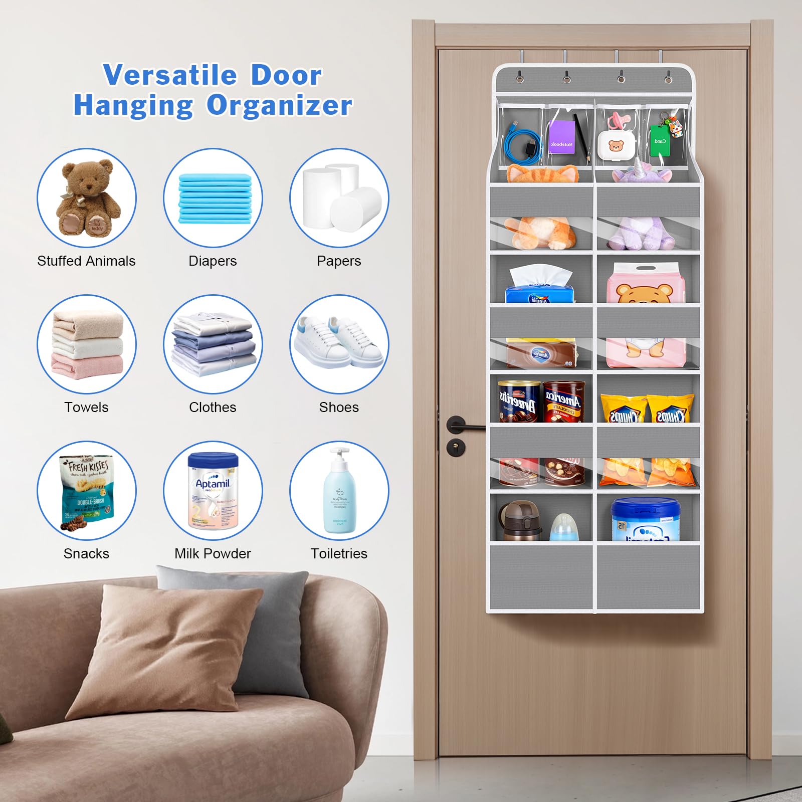 Upgraded Over the Door Organizer for Baby Nursery