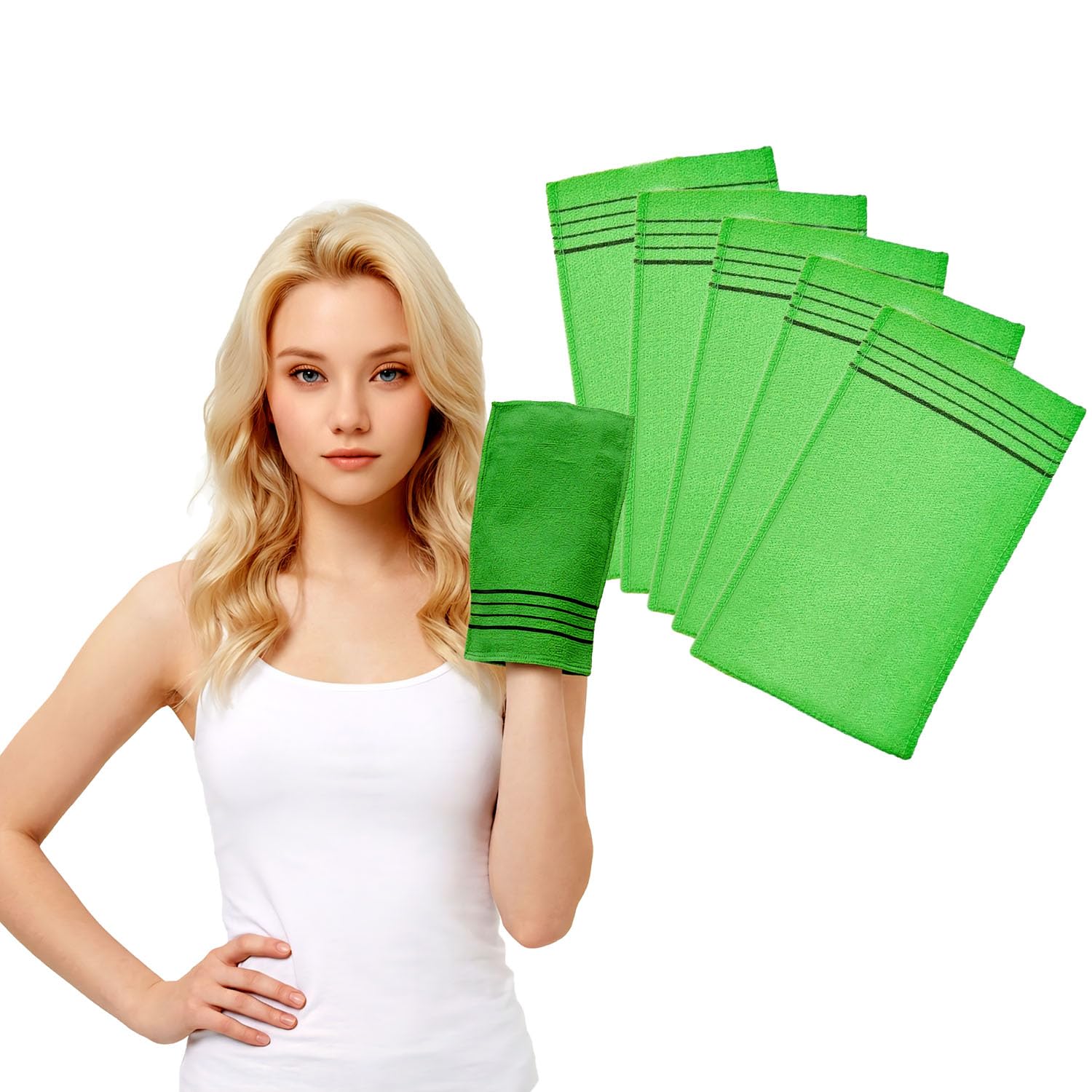 Asian Korean Exfoliating Bath Washcloth Mitt (5 Count)